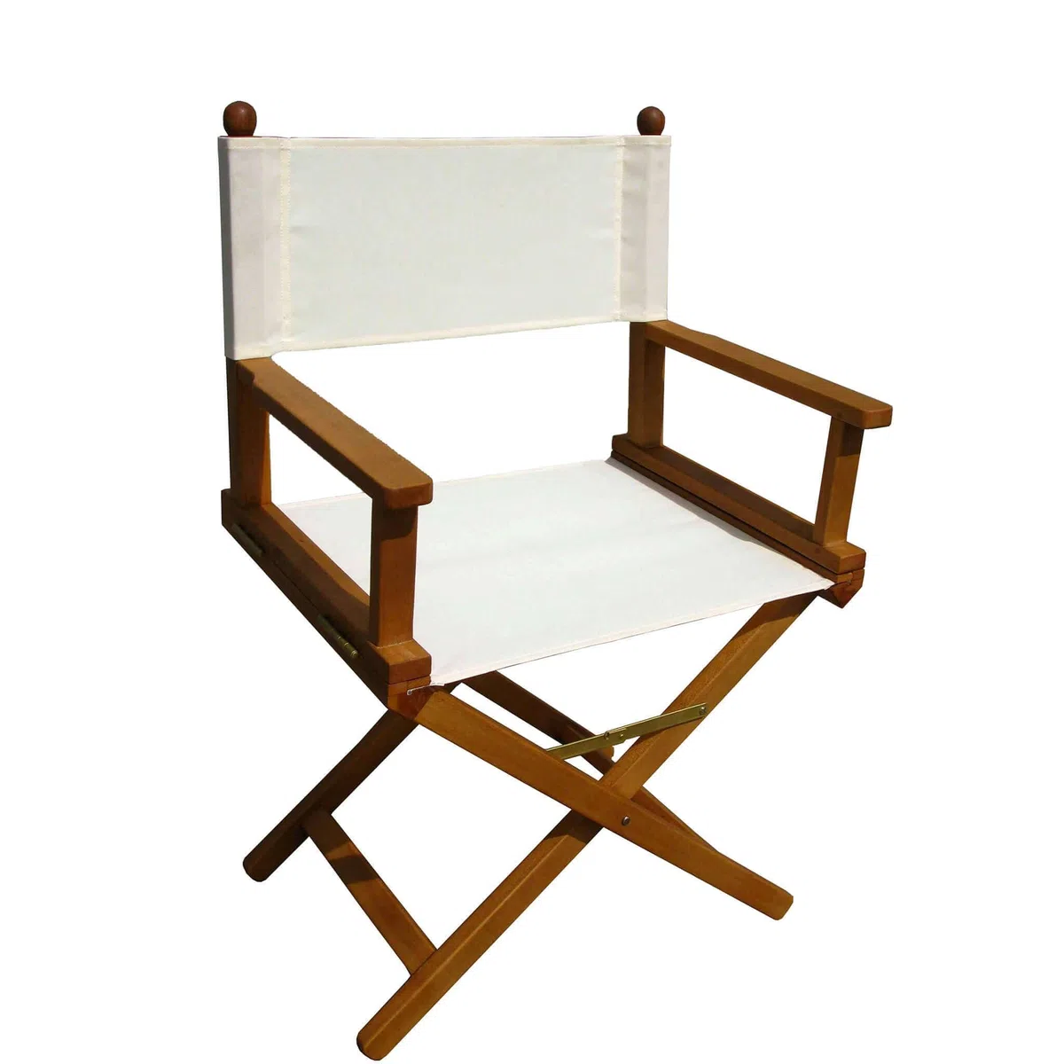 Milani Home Poltrona da Giardino Pieghevole Legno di Acacia con Braccioli Seduta Ecrù