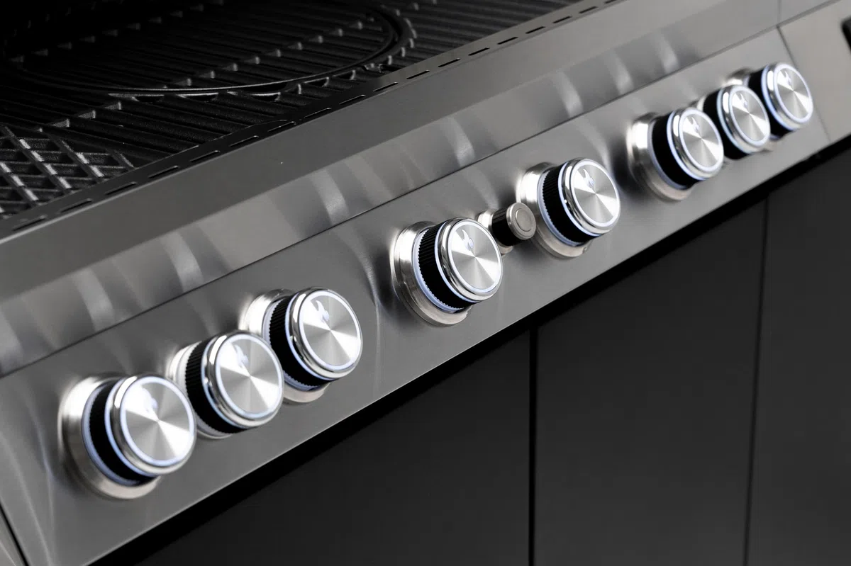 Tarrington House Barbecue a Gas 6+1+1 Bruciatori Acciaio Inox 72 kW Coperchio con Termostato Termometro Digitale