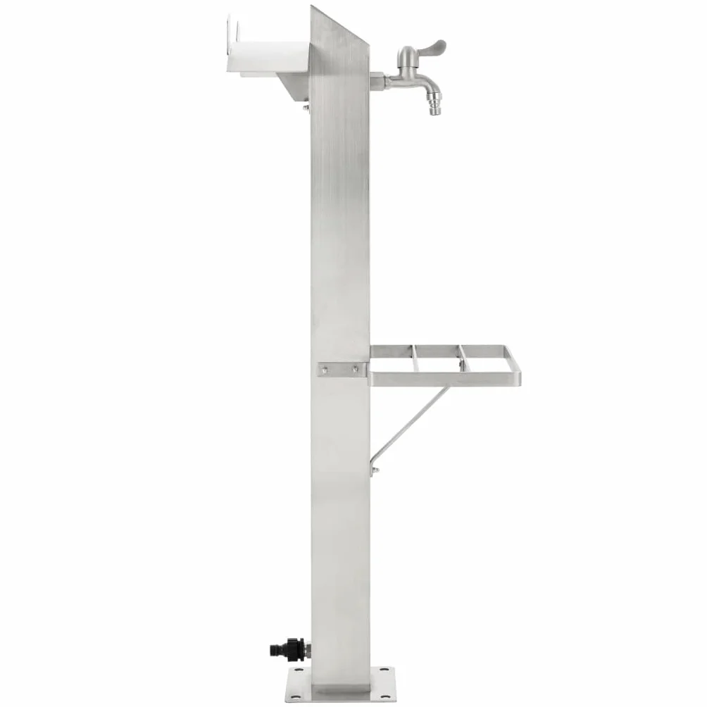 vidaXL Fontanella a Colonna Acciaio Inox 95 cm Quadrata Irrigazione Giardino
