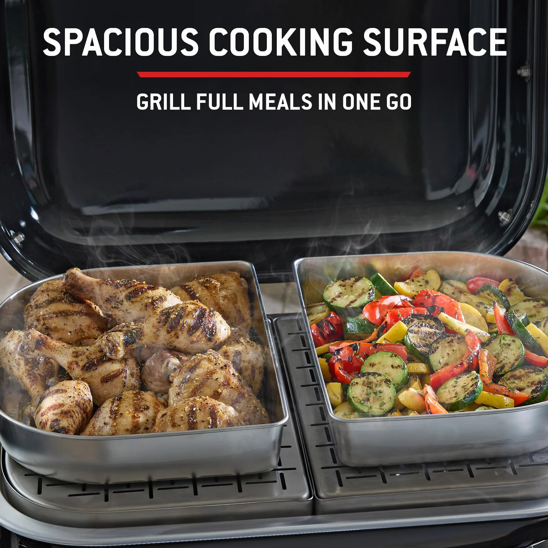 Weber Lumin Compact Barbecue Elettrico Portatile, 315°C, Griglie in Ghisa Smaltata, 43x32 cm, Nero