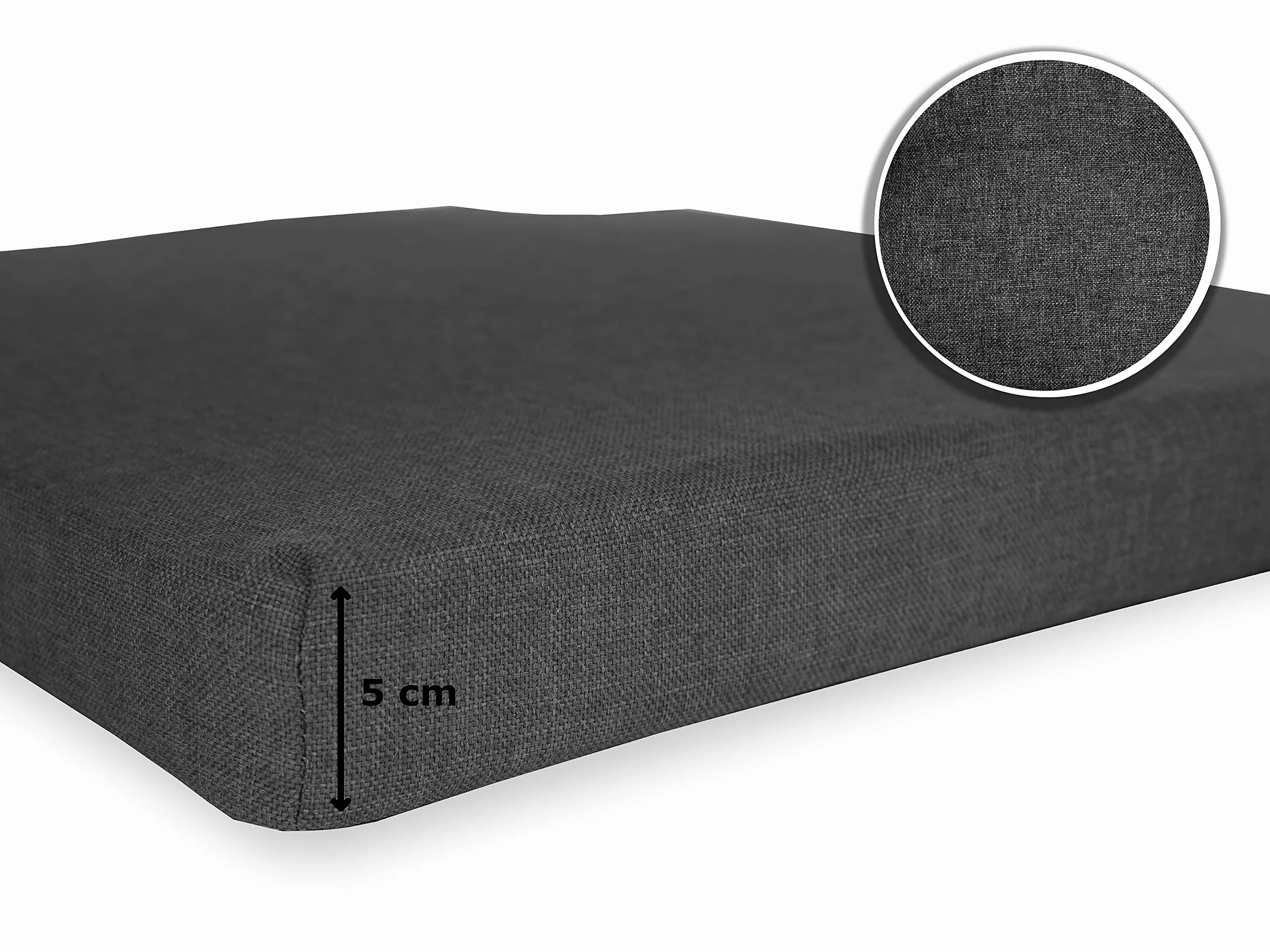 sunnypillow Set di 4 Cuscini per Sedia Cucina - con Chiusura in Velcro - Cuscini per Seduta da Sedia - Per uso Interno ed Esterno - Dimensioni: 42 (davanti) - 35 (dietro) x 40 x 5 cm - Antracite