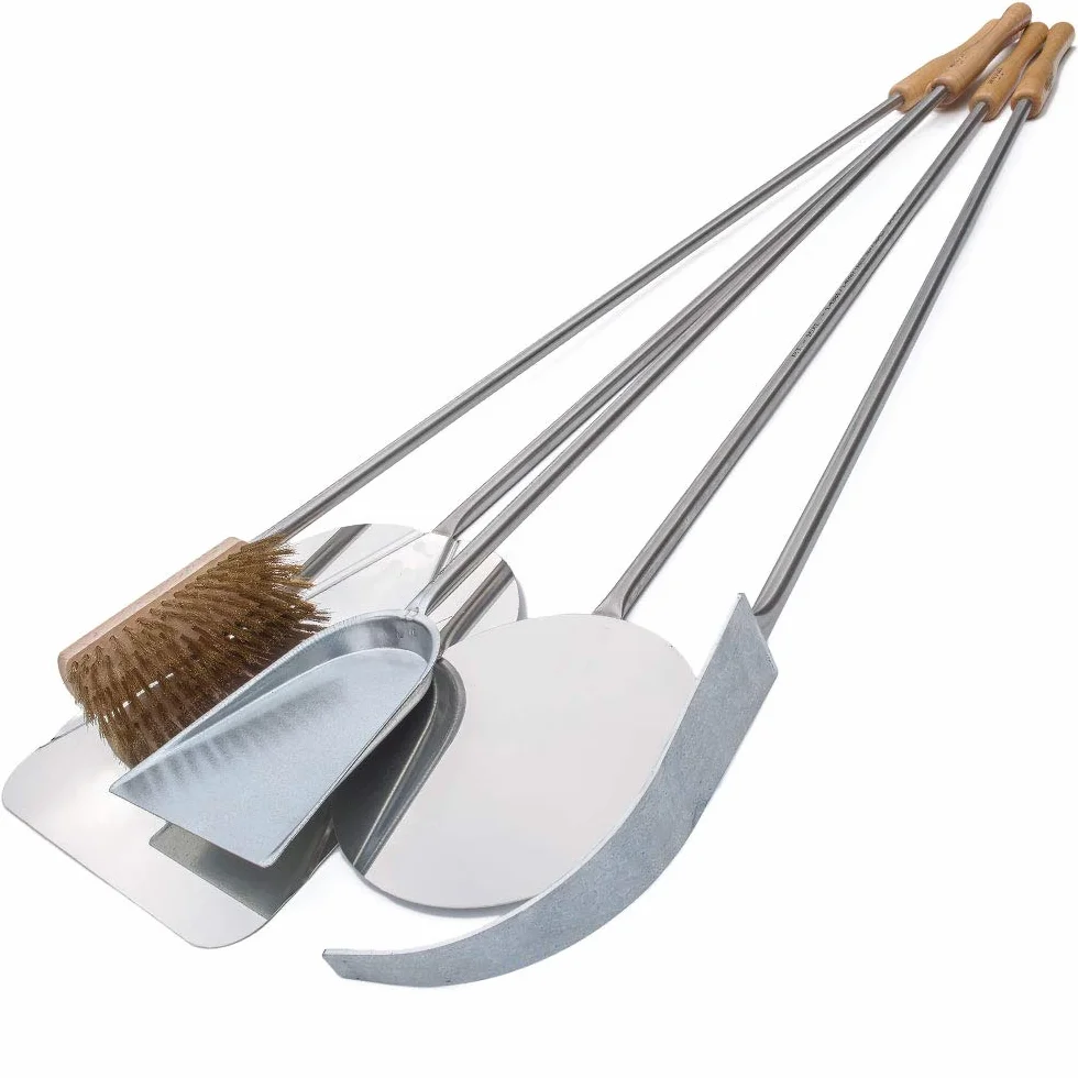 Set 5 Pale per Pizza in Acciaio Inox - Kit Professionale da Forno, Lunghezza Totale 150 cm - Ideale per Forni Profondi 100/110 cm - Giemme Spoleto