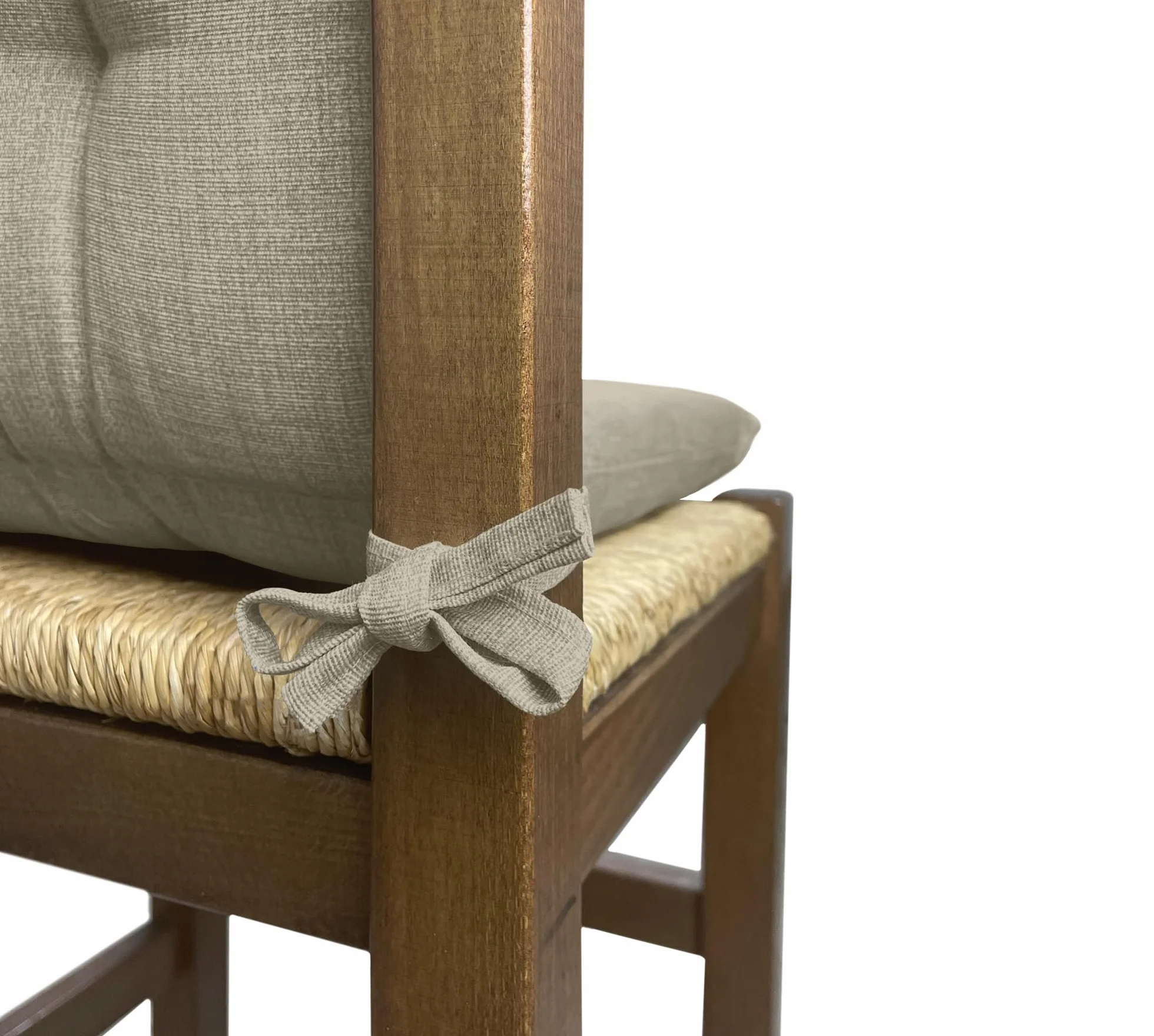 IlGruppone Set Cuscini Sedia con Schienale Imbottiti con Laccetti Banda Elastica per Fissaggio Prodotto Italiano Sedie Poltrone Sdraio Reclinabili Cucina Giardino 40 x 80 Cm - Corda - 6 Pezzi