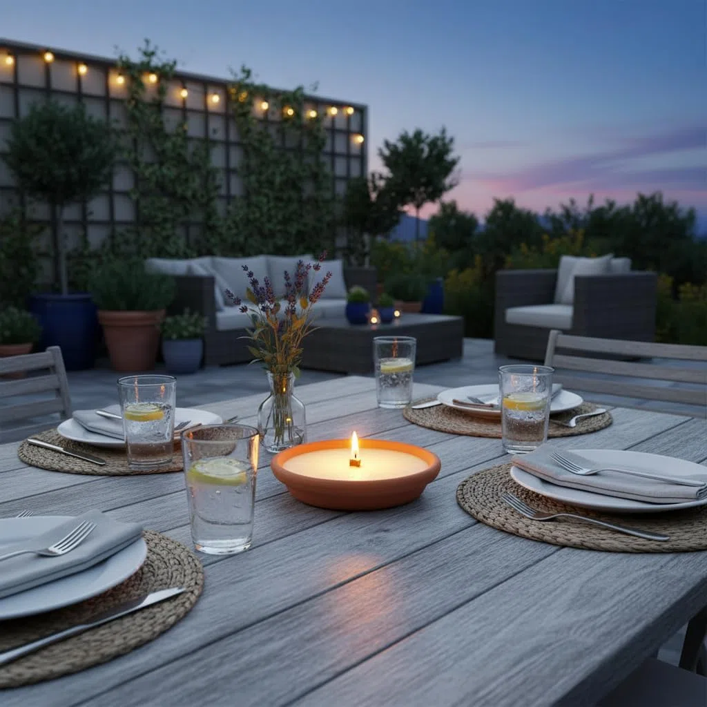Fiaccola in coccio alla Citronella di Java 100% Naturale – Anti Zanzare e Insetti – Diametro 15,5 cm – Durata 2,5 Ore – Cereria Di Giorgio