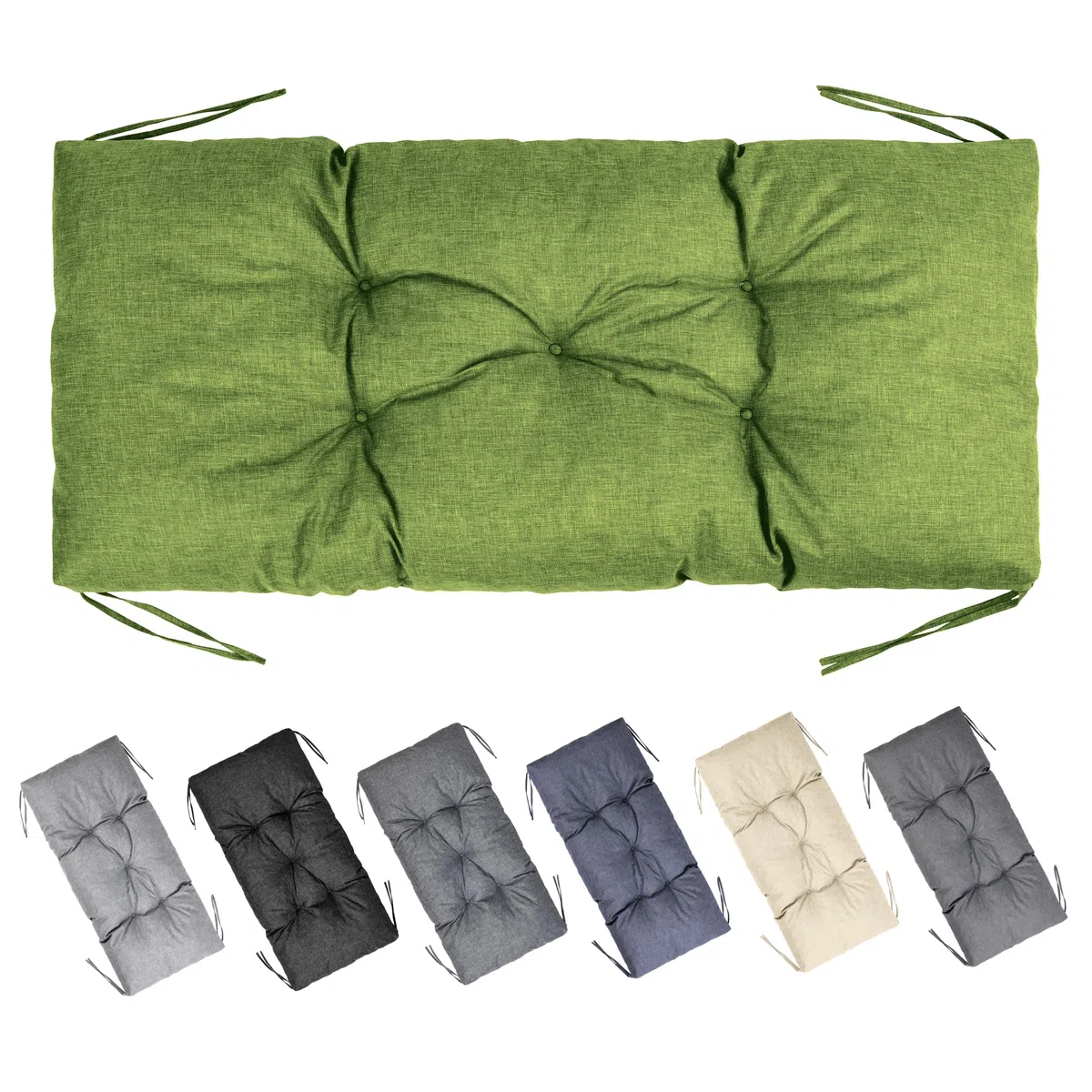 Garronda Impermeabile Cuscino per Panca da Esterno 100 x 50 Cuscini da Esterno adatto a Giardino Balcone e Terrazza in Poliestere per Divani Sedute e Mobili Outdoor Resistente Verde GD-0219