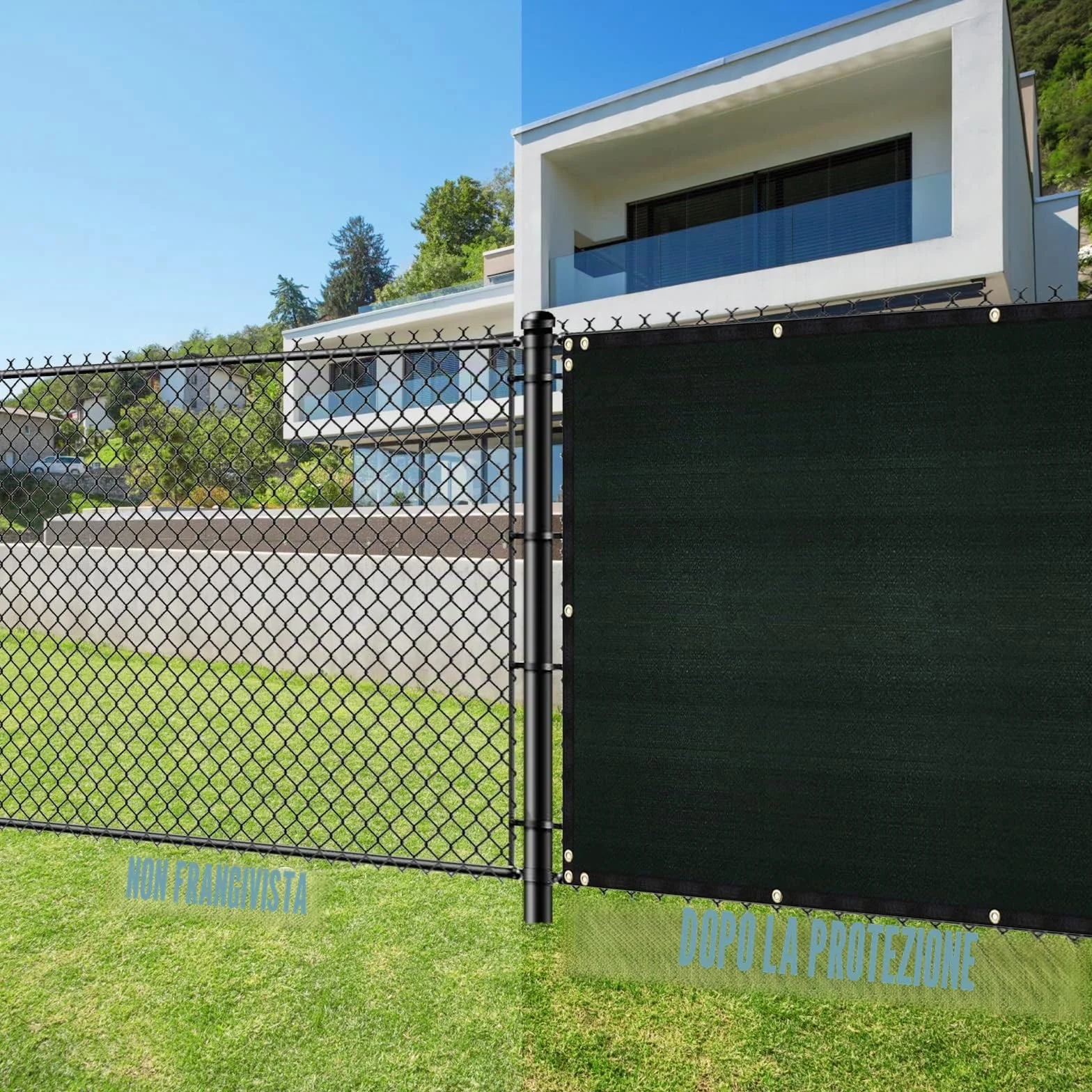UIRWAY Telo Ombreggiante Sabbia 1,22m x 15,24m Rete Ombreggiante Occhiellato Protezione 90% Blocco Privacy Servizio Pesante HDPE 170g/m² Frangivista per Recinzione Giardino Terrazzo (Verde)
