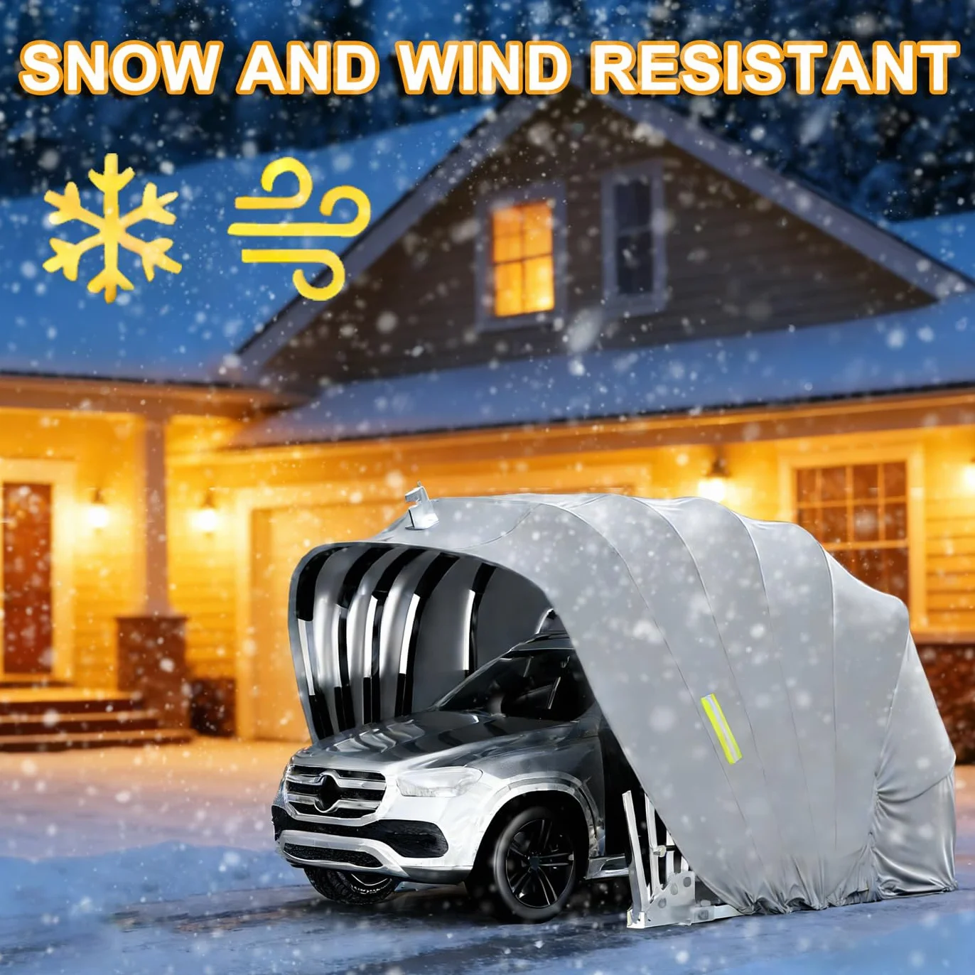 Tettoia per Auto in Acciaio Inossidabile Pesante, Tenda da Sole Retrattile per Auto con Serratura, Riparo Pieghevole Semiautomatico Resistente, Tettoia per Resistente Intemperie