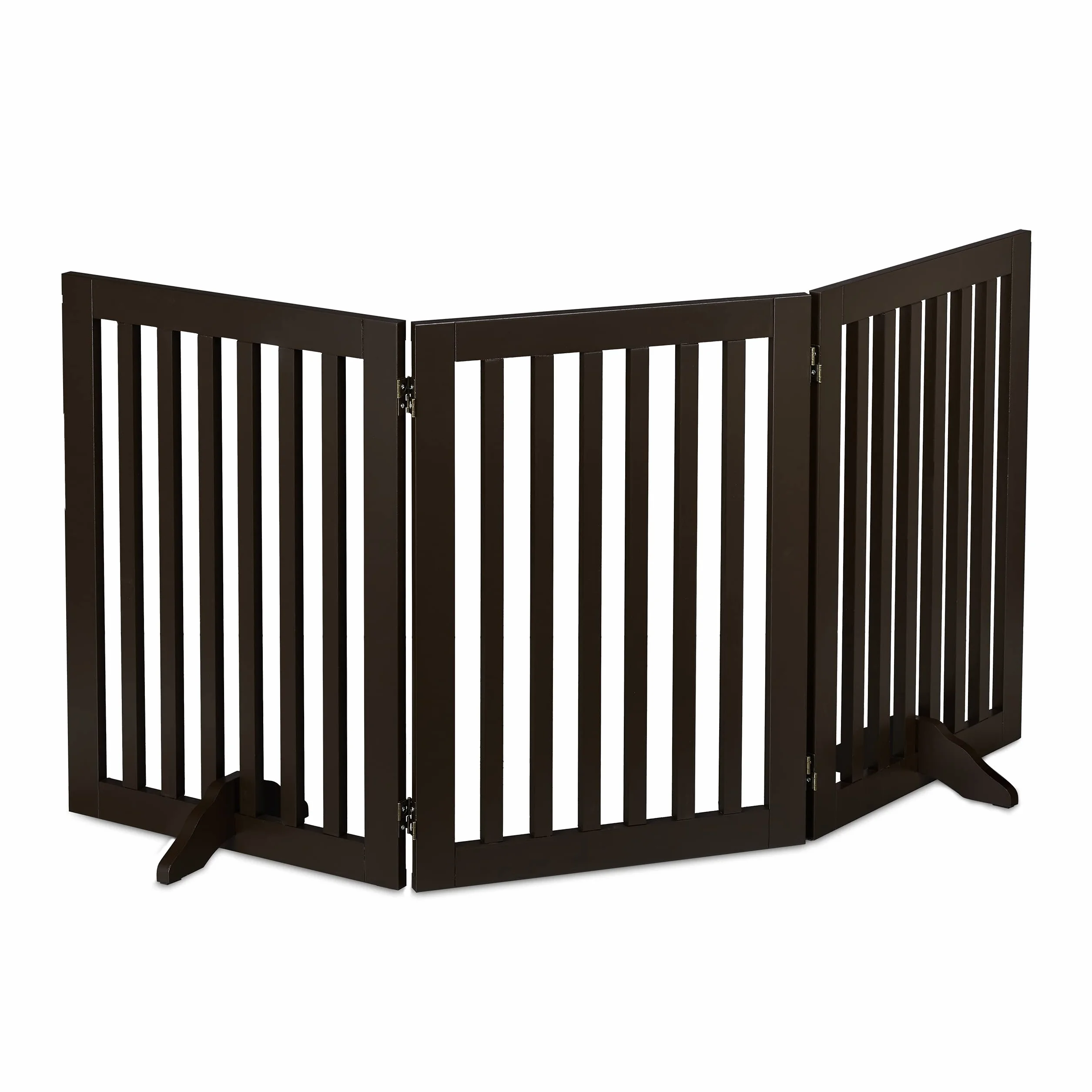 Relaxdays Cancelletto per Animali, Barriera per Cani e Gatti, Recinzione Scale, Cancellino HxL: 70 x 154 cm, Marrone
