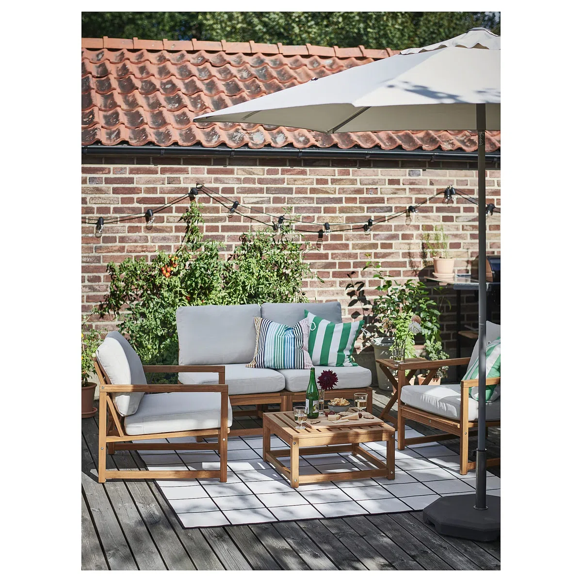 IKEA NÄMMARÖ sedile sec per divano componibile, esterno, tinto marrone chiaro