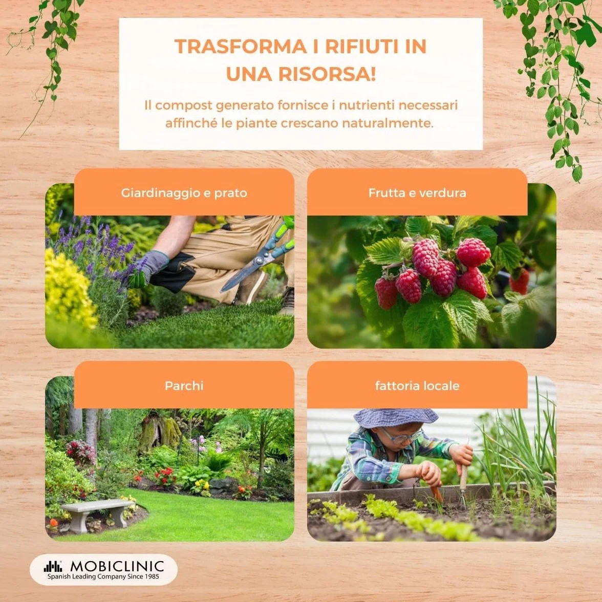 Mobiclinic®, Compostiera da giardino, Biopattumiera, Senza costi aggiuntivi, 300l, Ecologico, Trasformatore di rifiuti, Attrezzi, Griglie ventilazione, Plastica riciclata