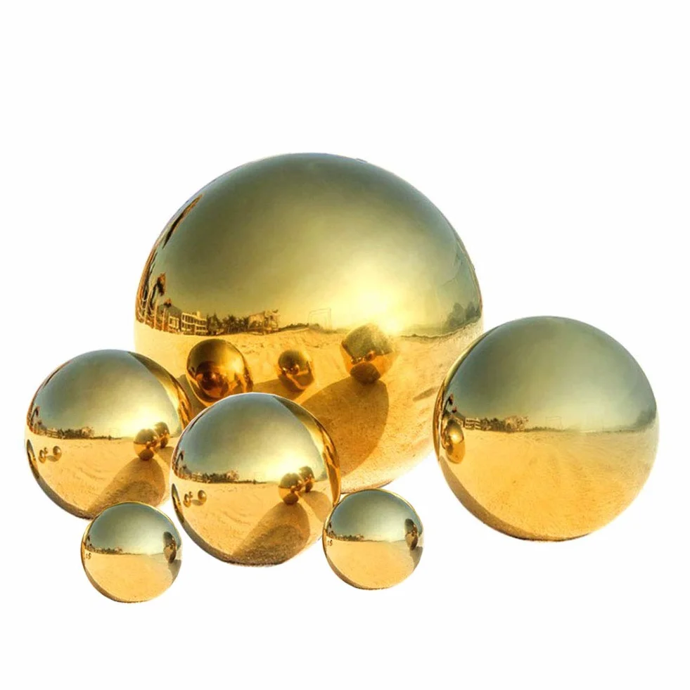 Sfera decorativa da giardino in acciaio inox 6 pezzi 50-150 mm lucidata a specchio dorata