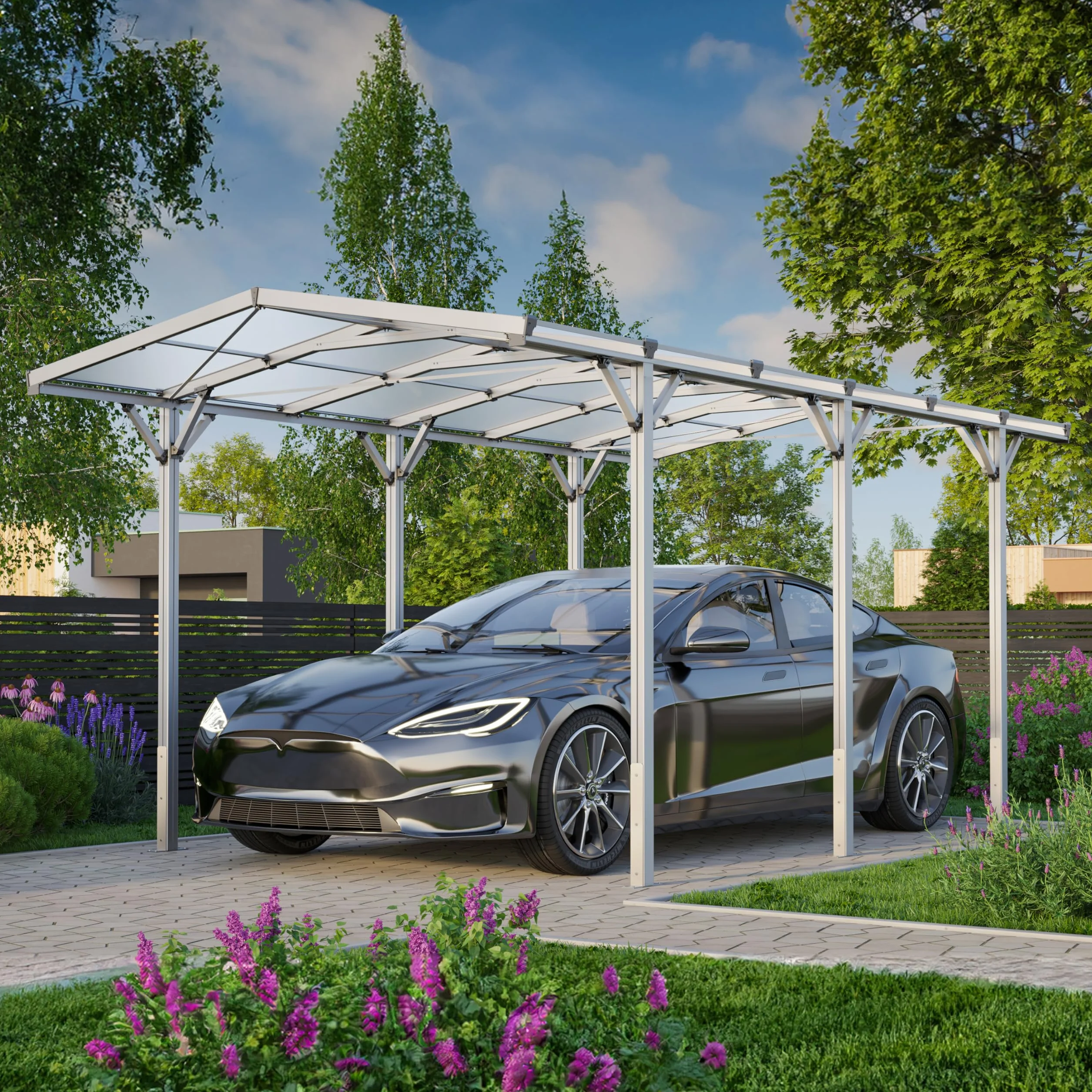 GFP Carport 2,85x5,05m Carport in alluminio Carport individuale