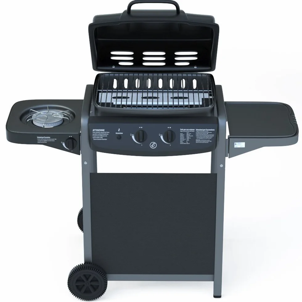 Barbecue a Gas 3 Bruciatori con Termometro Digitale Integrato e Bruciatore Laterale in Acciaio Inox