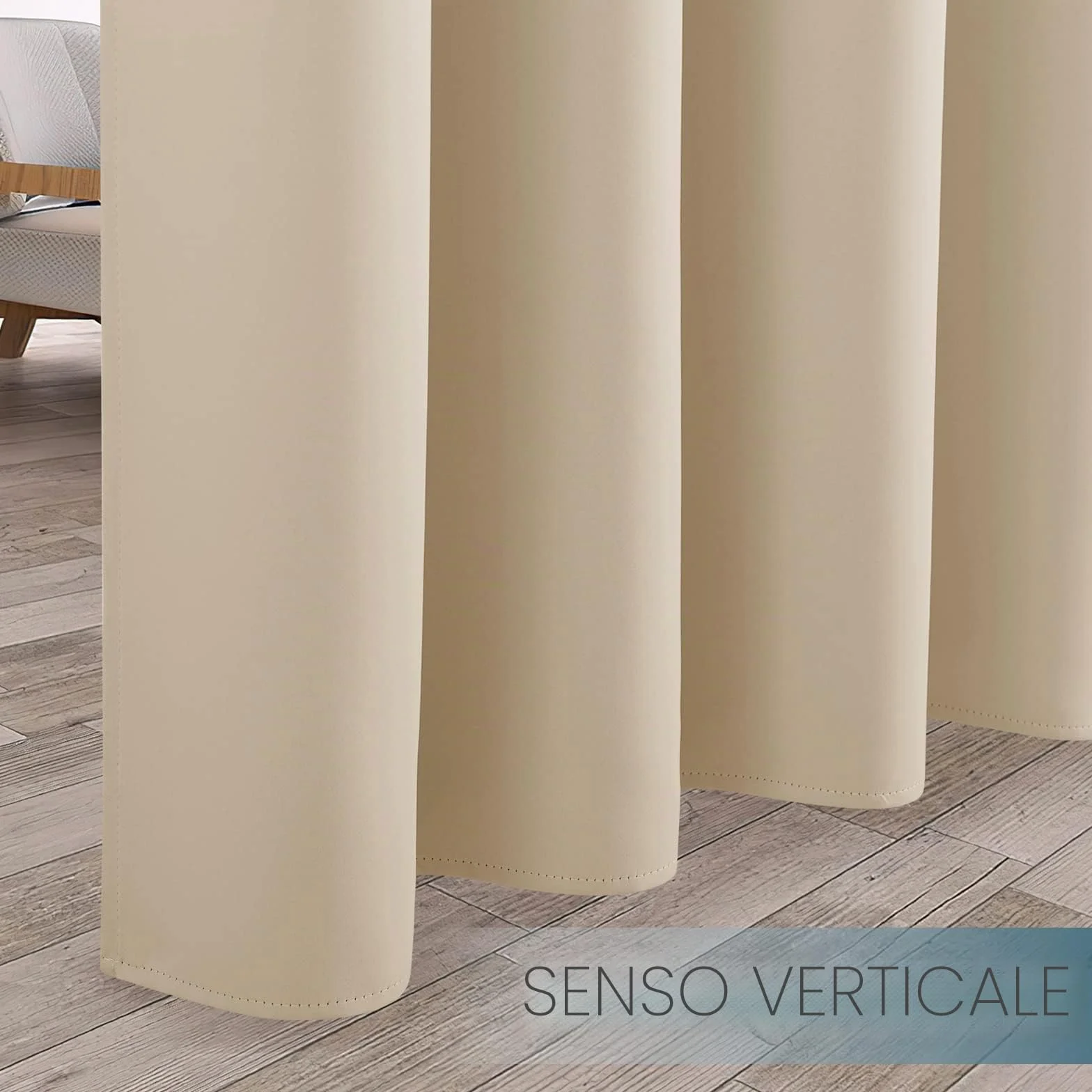 PONY DANCE Tende da Esterno Impermeabile da Sole per Balconi 2 Pezzi L 132 x A 243 cm Tenda Termica con Passanti Adesivi per Veranda Curtains Oscuranti per Gazebo, Beige