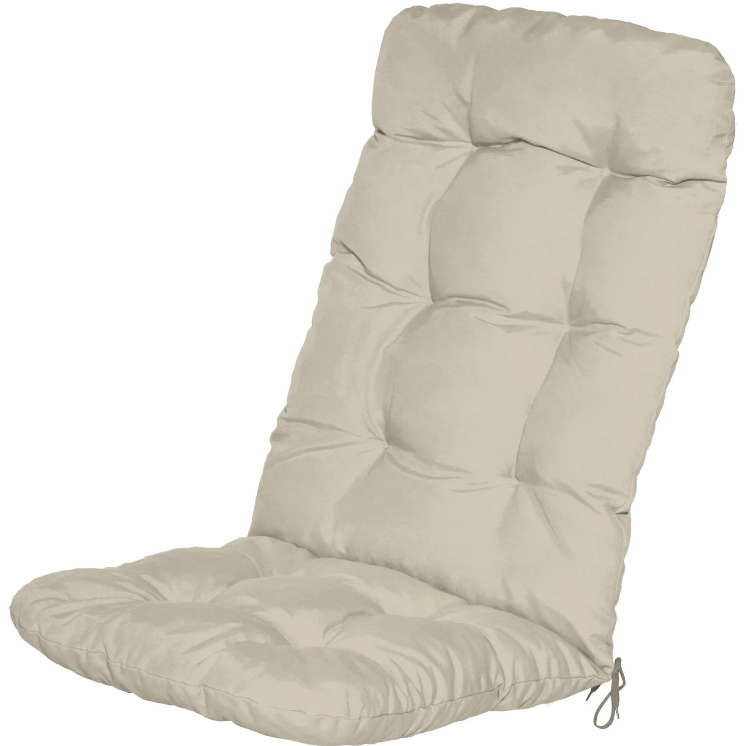 Beautissu Set di 4 Cuscini per Sedia a Sdraio Flair HL 120x50x8cm Extra Comfort per sedie reclinabili, spiaggine e poltrone - Beige