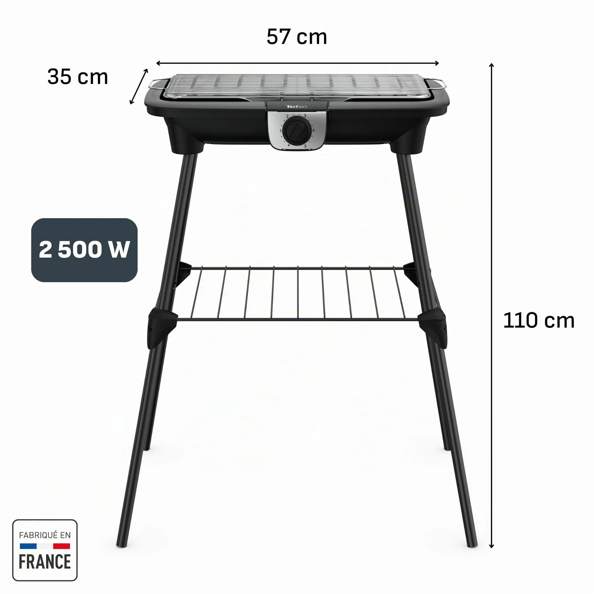 Tefal EasyGrill XXL Barbecue Elettrico 2500W Termostato Regolabile Antivento
