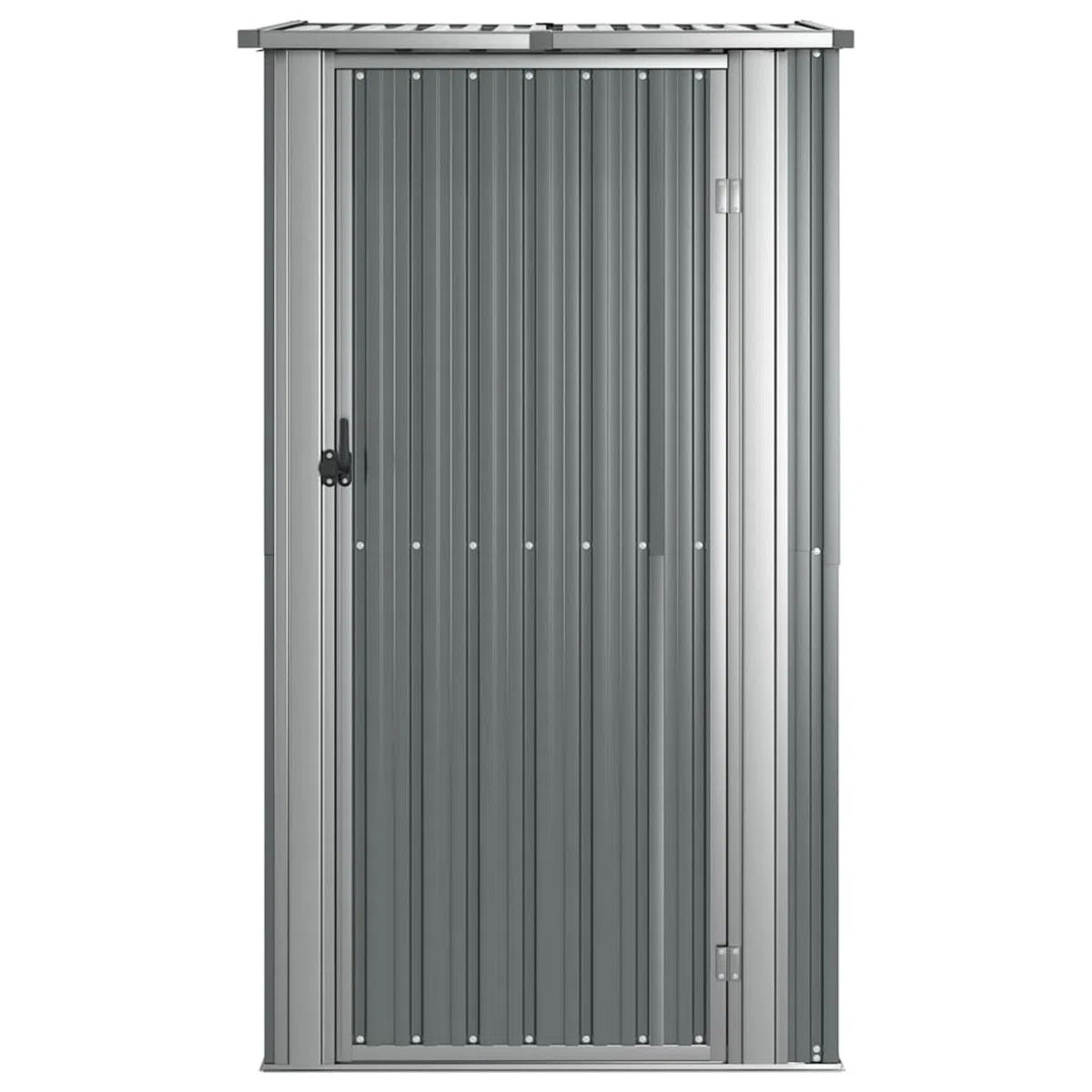 Gecheer Casetta per giardino in acciaio zincato, grigio, 118,5 x 97 x 209,5 cm, utensili in acciaio, cassetta degli attrezzi