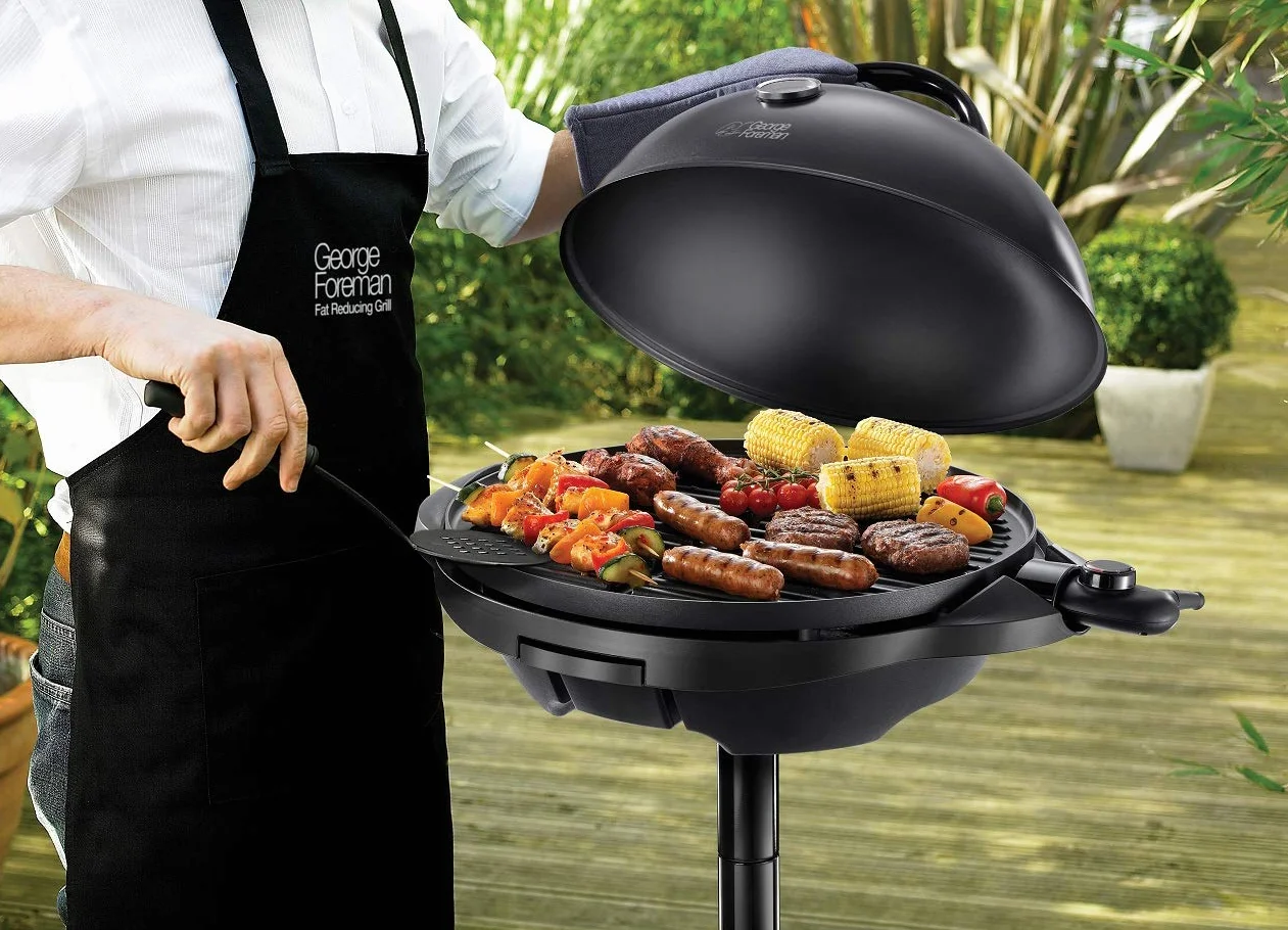 George Foreman Grill Elettrico 2 in 1 2400 W Ø44,5 cm Tavolo Pedistallo