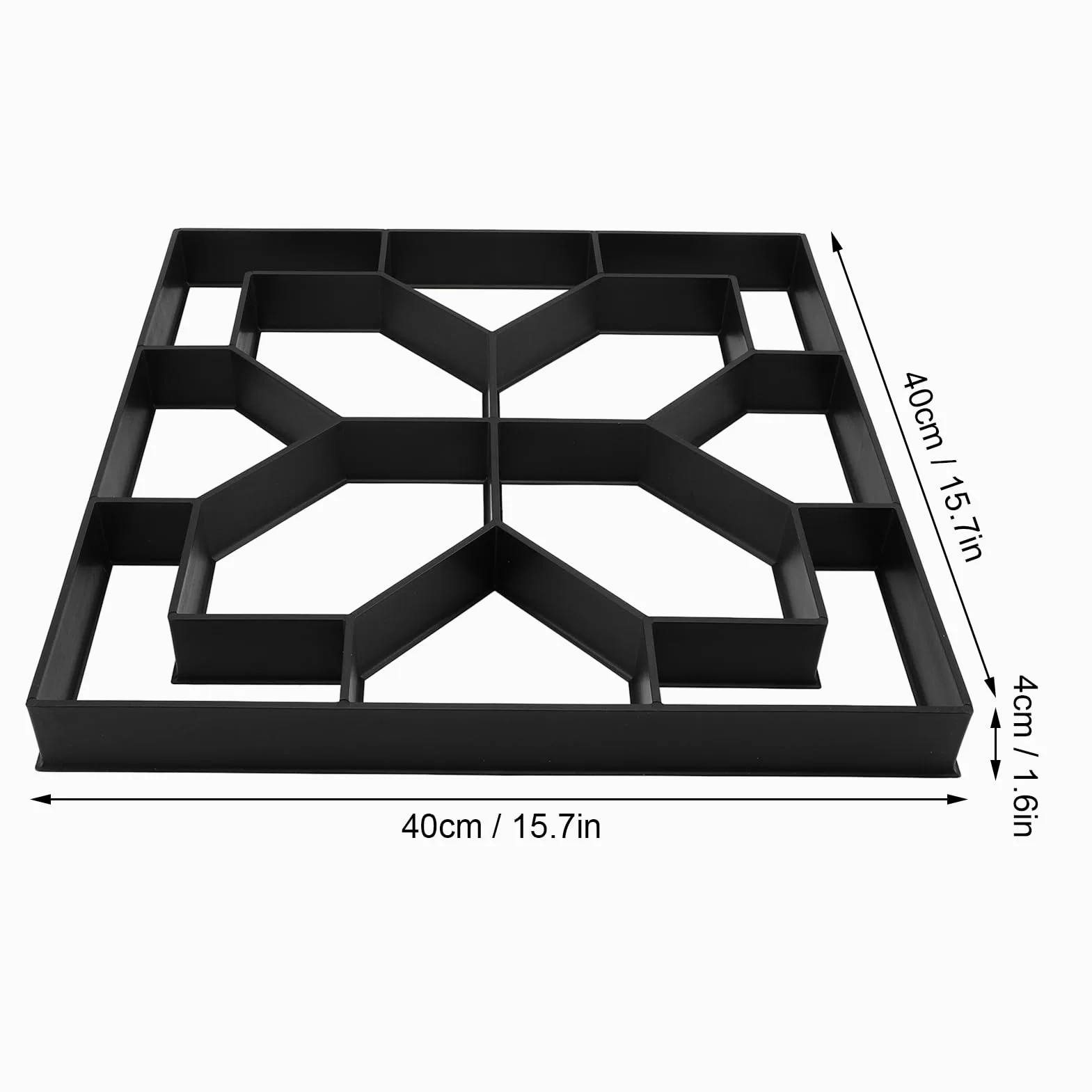Forme In Cemento, 40X40Cm Riutilizzabile, Creatore Percorsi In Cemento Pavimentazione In Pietra per Prato, Patio, Giardino, Creatore Blocchi Terreno, Forma Pavimentazione Vialetti