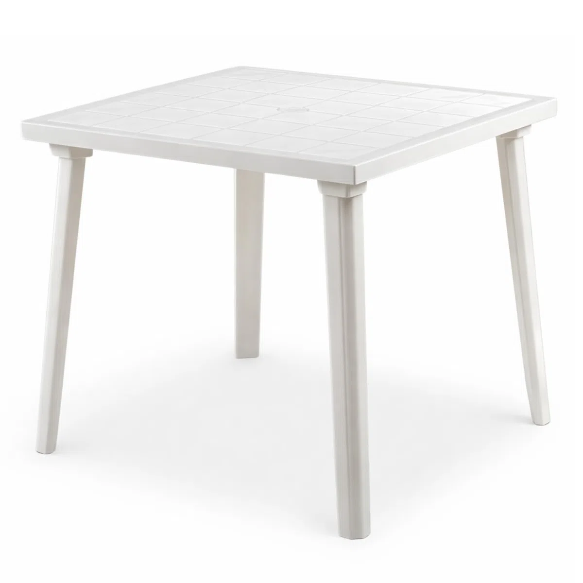 PALUPLUS Tavolo Quadrato da Giardino in Plastica colore Bianco, Misura 80x80x72 cm, Tavolino con 4 Gambe in Polipropilene, Arredo per Esterno, Terrazzo, Balcone, Patio, Made Italy -WEEK595F -5,5