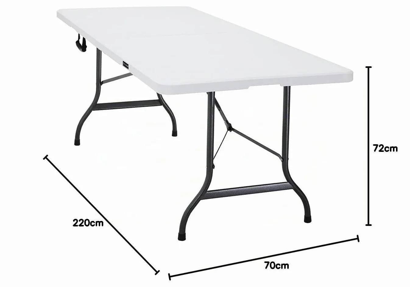 Casaria Tavolo da Giardino Pieghevole 220x70 cm Rettangolare per 10 Persone Bianco
