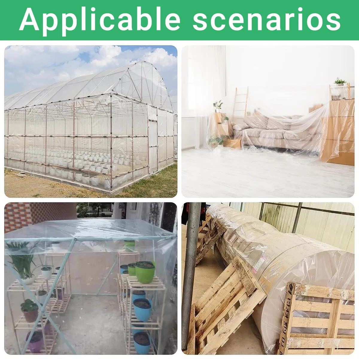 DAZZTIME 3 x 10M Telo Serra Trasparente,Telo Protettivo per Serra,Telo Antigelo per Piante,Pellicola Spessore 100 Micron,Contro Raggi UV per progetti Industriali, Residenziali Agricoli