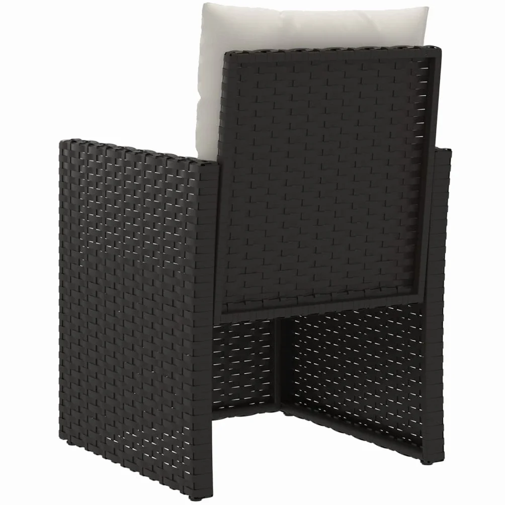 vidaXL Poltrona da Giardino con Cuscini Nera in Polyrattan