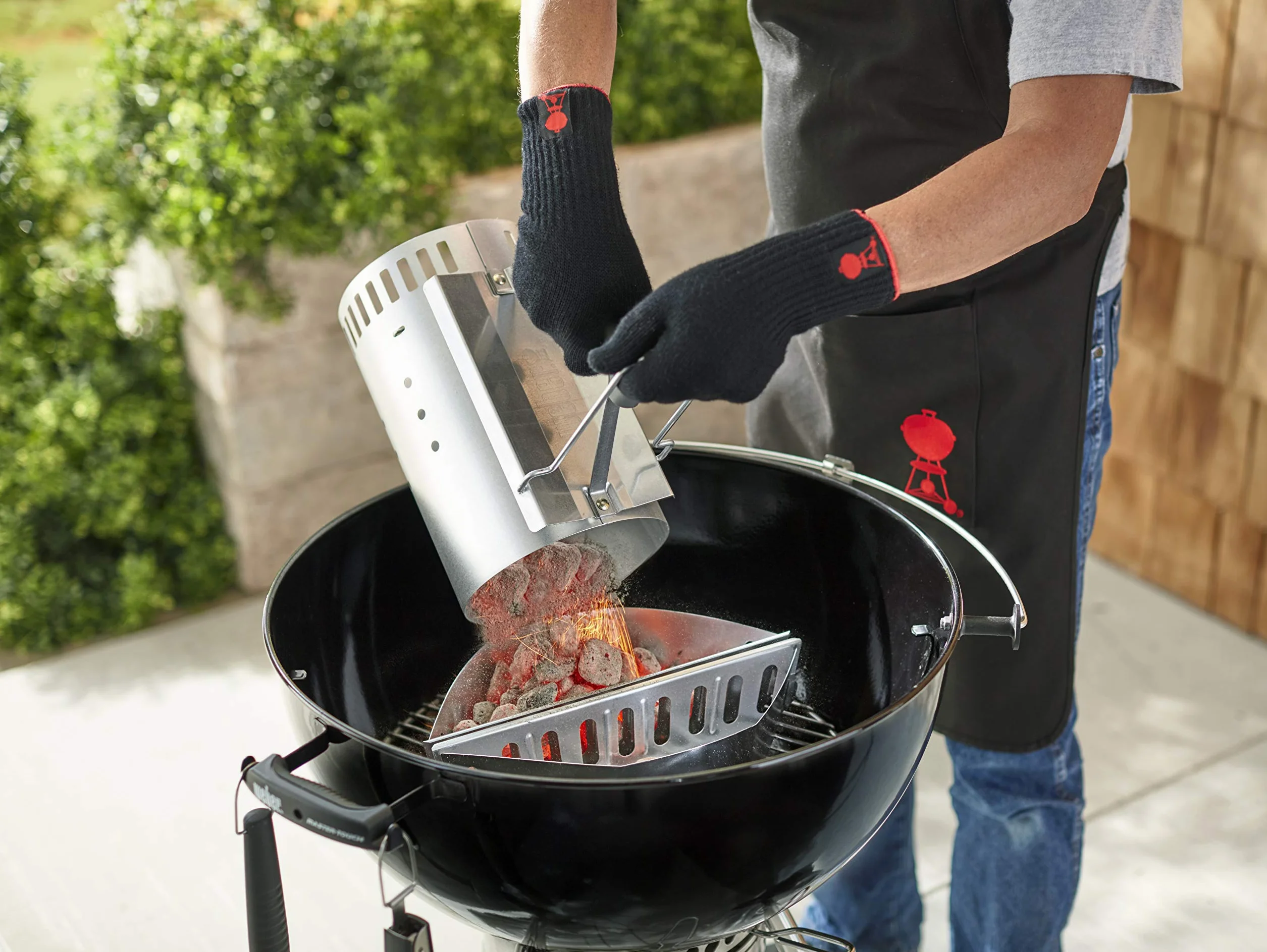 Weber Fireplace Starter Grande 32 cm Altezza 2 Maniglie per Griglie a Carbonella 47 cm