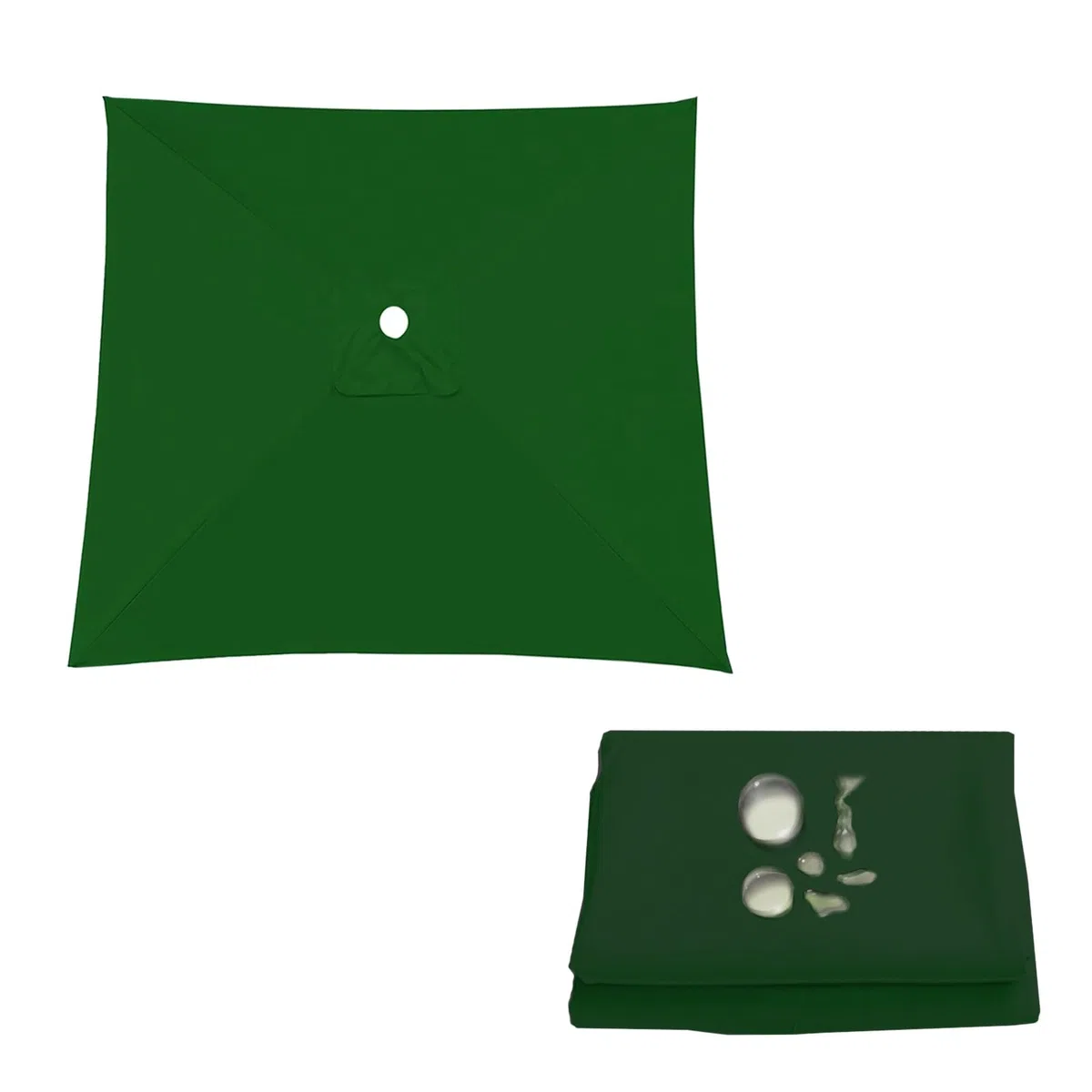 Copertura Di Ricambio Per Ombrellone Da Giardino, Telo Di Rechange 2x2 3x2 2.5x2.5 3x3m, 4/6/8 Stecche, Parasole Impermeabile E Resistente Ai Raggi UV, Vela Di Ricambio In Tessuto(Green,2X2m)