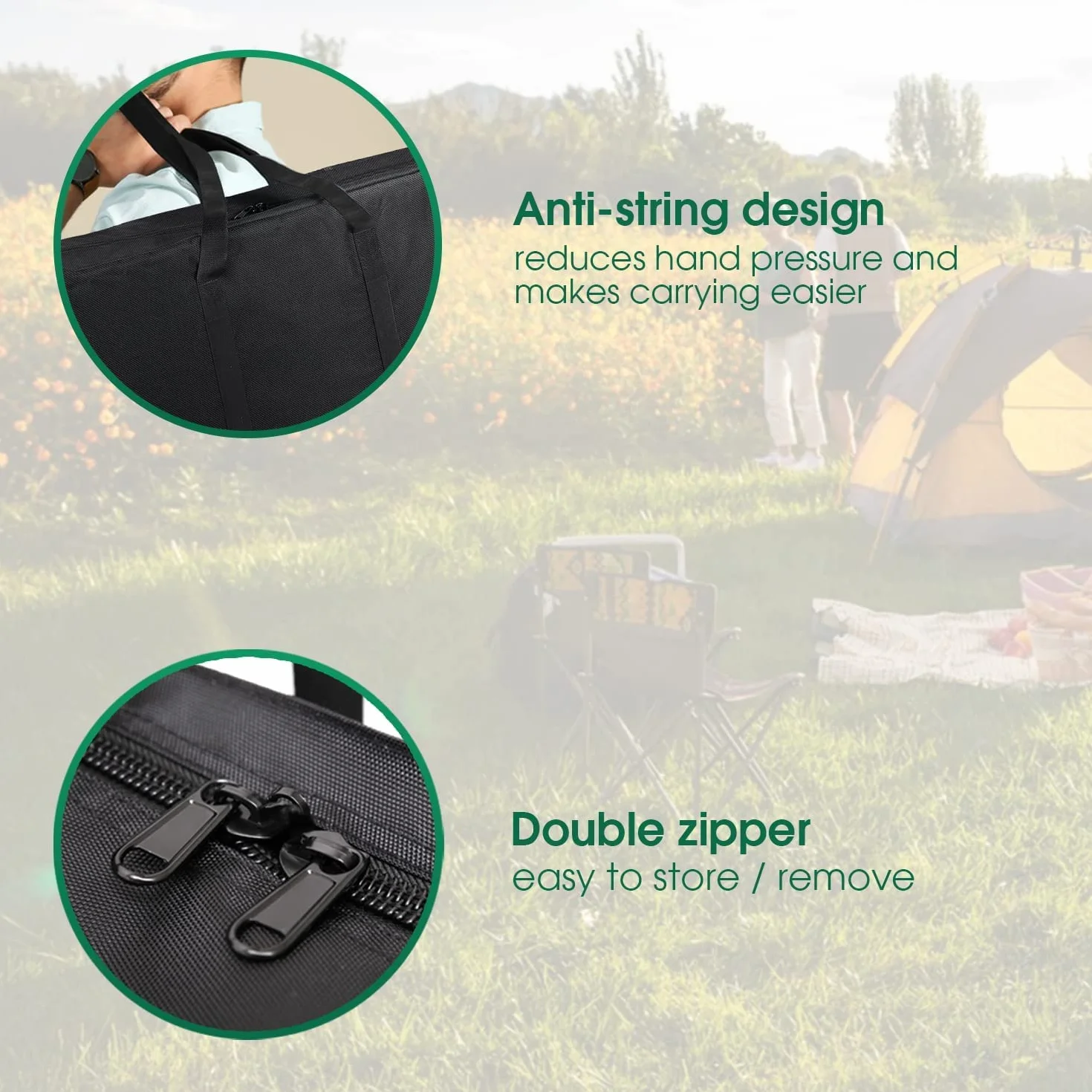 Borsa pieghevole per tavolo da campeggio impermeabile Oxford 500D 125 x 13 x 78