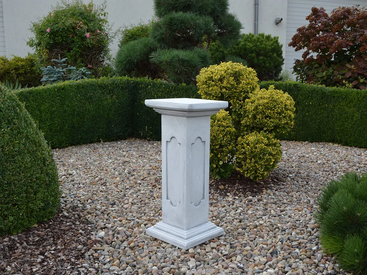 Podio con rilievi in grès per esterni base in pietra 82 cm 34x34 cm 70 kg grigio resistente al gelo