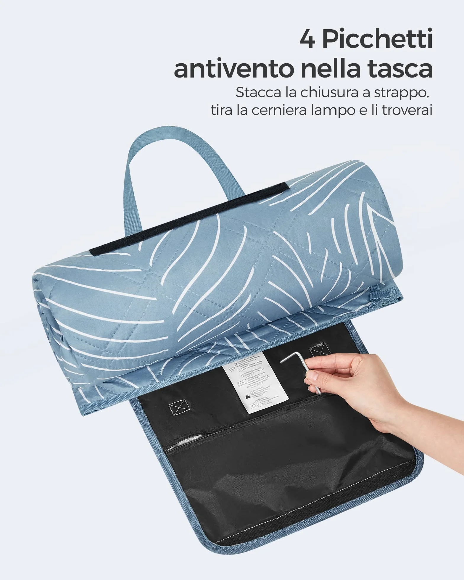 SONGMICS Coperta Picnic 300x200 cm Impermeabile Lavabile Pieghevole GCM310Q03