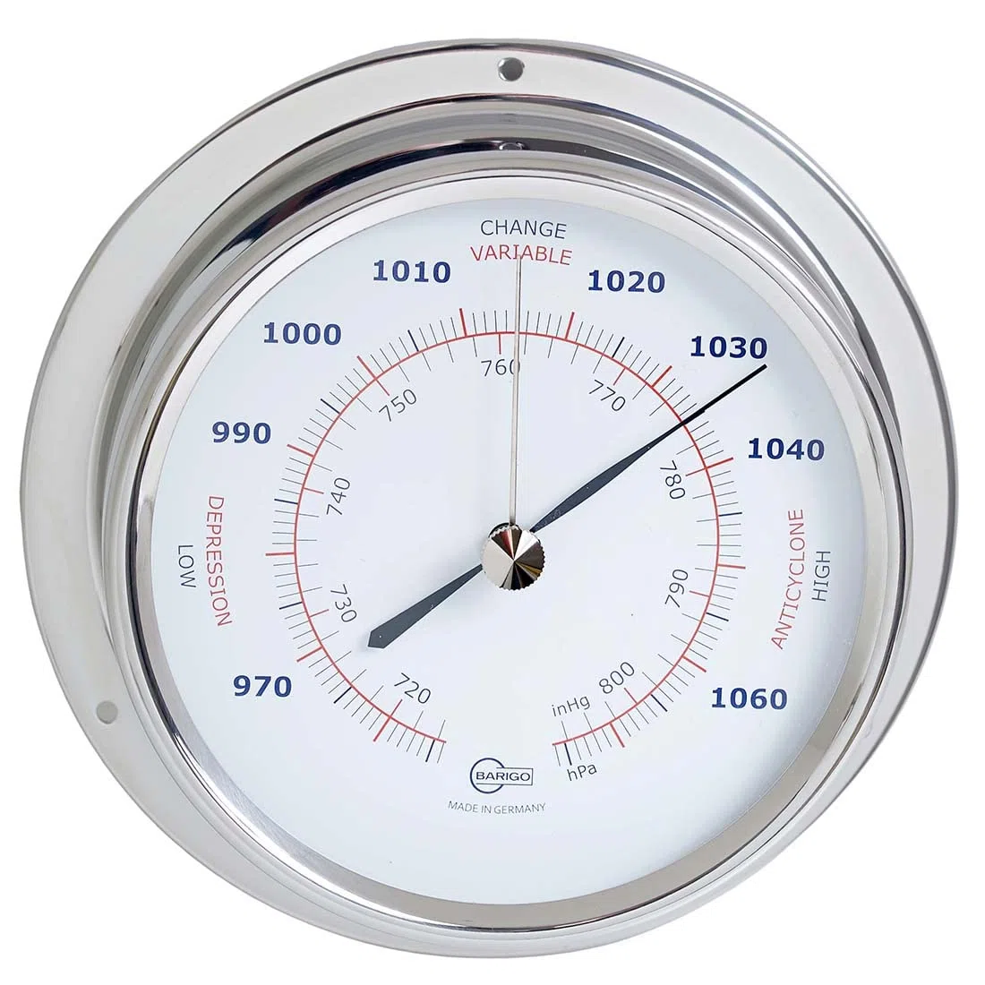 Barigo Barometro Regatta acciaio inossidabile, argento, 120 mm x 40 mm
