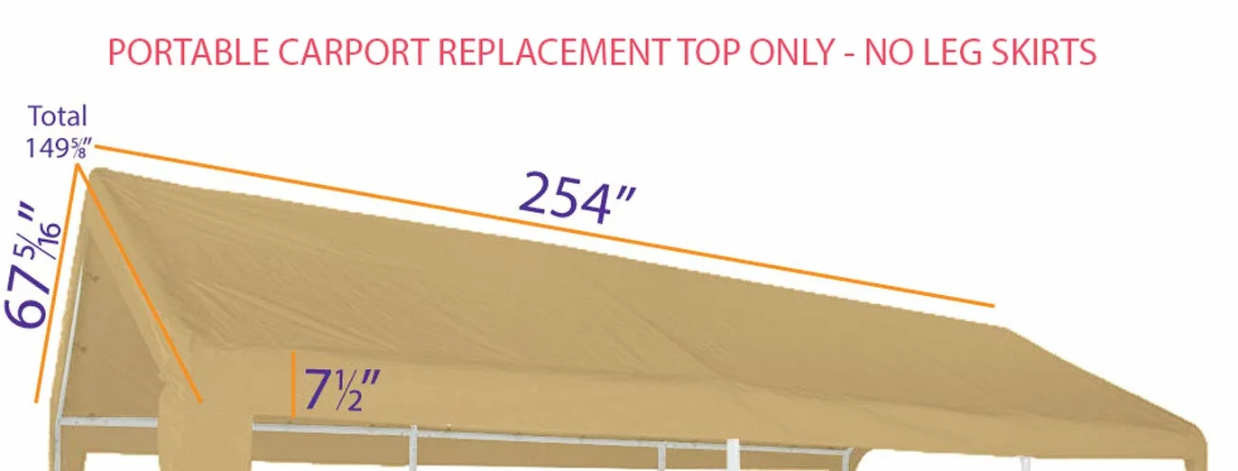 Impact Canopy Parte Superiore di Ricambio per tettoia per tettoia tettoia per tettoia per Auto Coperta, Marrone Chiaro - Solo Parte Superiore
