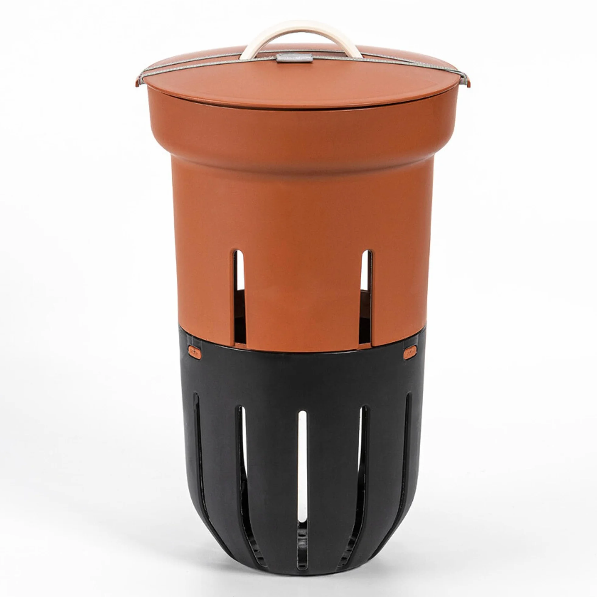 Lombricompostiera 12 L Composter per Letti Rialzati, Secchio da Esterno con Coperchio, Plastica Riciclata Terracotta