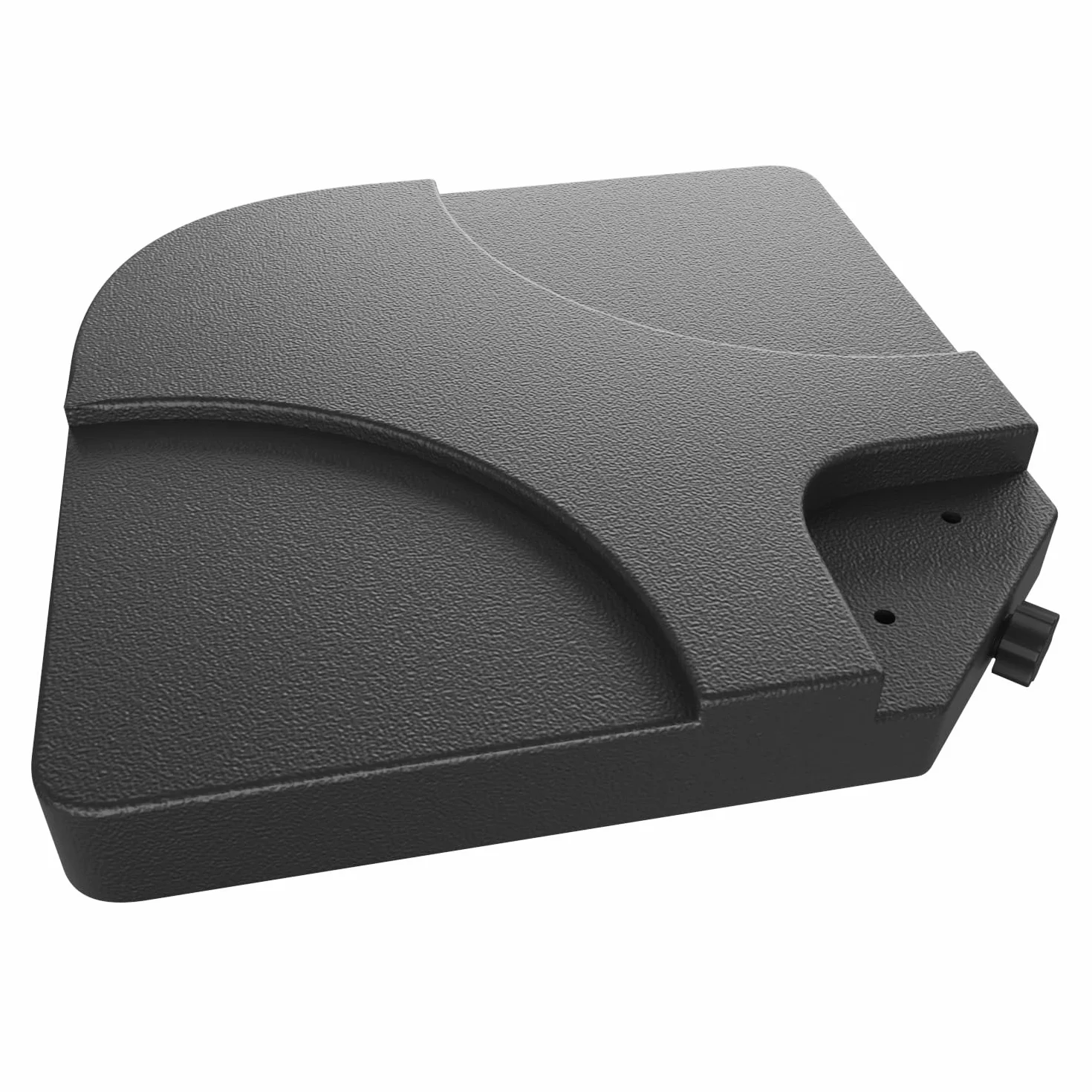 Set 4 Supporto Pesi Base Ombrellone Parasole Da Giardino In Plastica HDPE Riempibili Con Acqua E Sabbia 60 Litri / 100 Kg Adatti Per Ombrelloni Base A Croce 50 x 50 x 7.5 cm Nero
