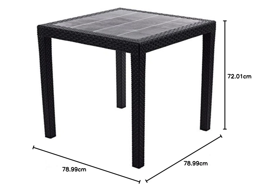 Progarden Tavolo King rattan 79x79 antracite