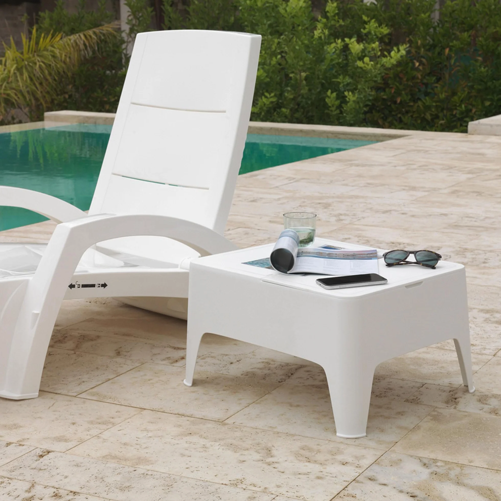 Shaf Alaska Tavolino Da Giardino 58 x 48 x 30 cm Bianco