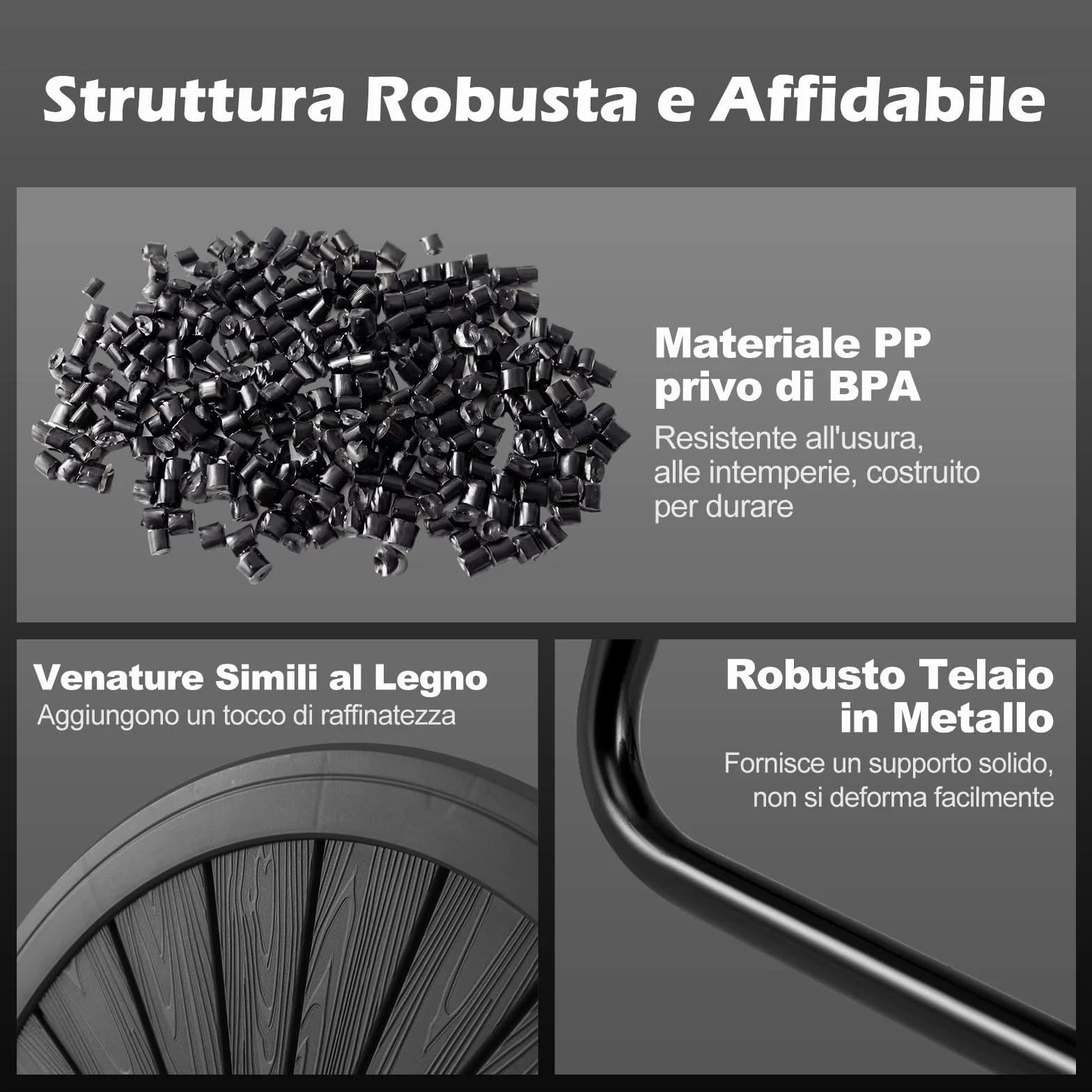 COSTWAY Compostiera da Giardino 142 L Doppia Camera Rotazione 360° Nero
