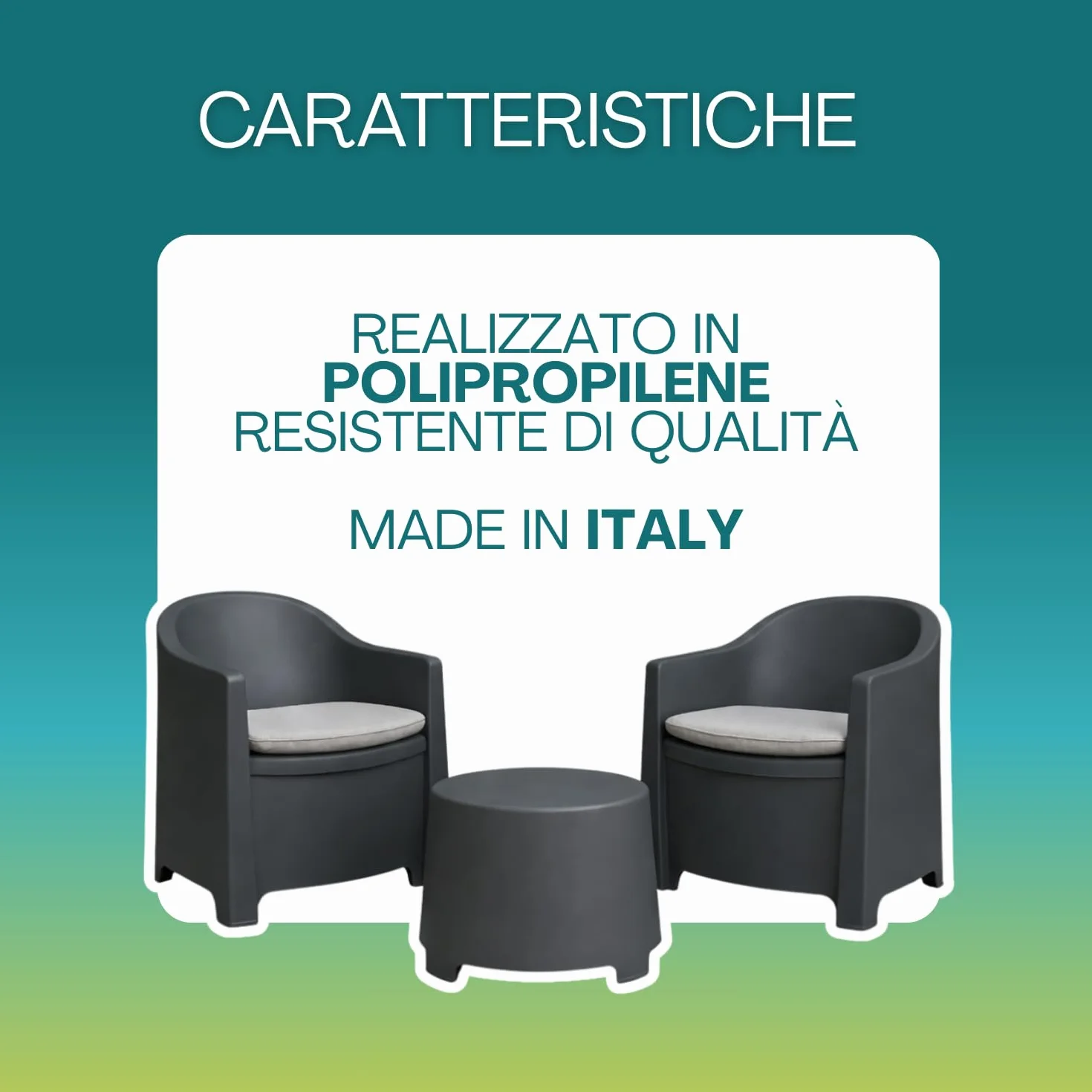 PALUPLUS Set Salottino da Giardino per 2 Persone, 2 Poltrone e 1 Tavolino, Cuscini, Antracite