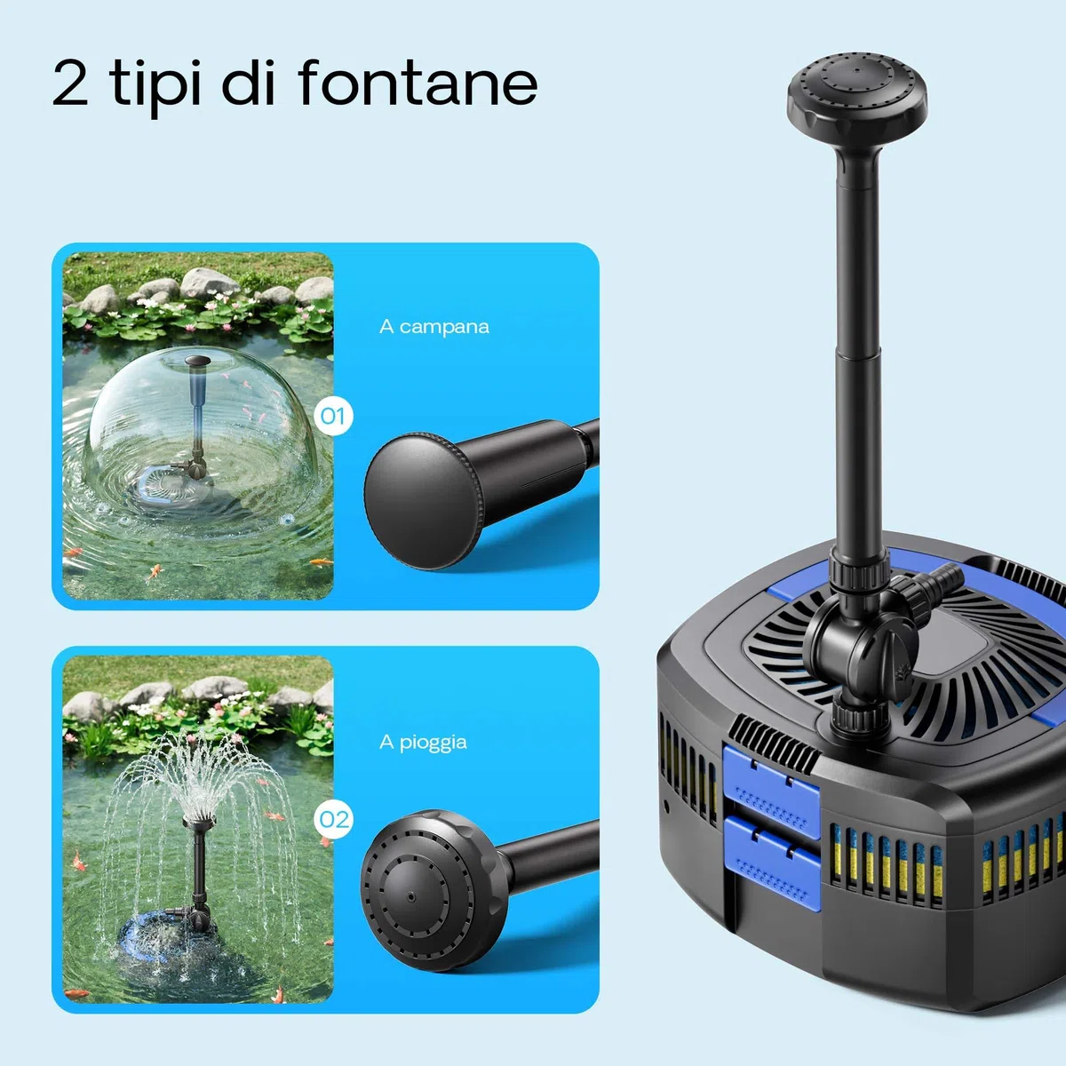 SunSun CUF-5800 Filtro laghetti pompa fontana 5200 l/h chiarificatore UVC 11 W