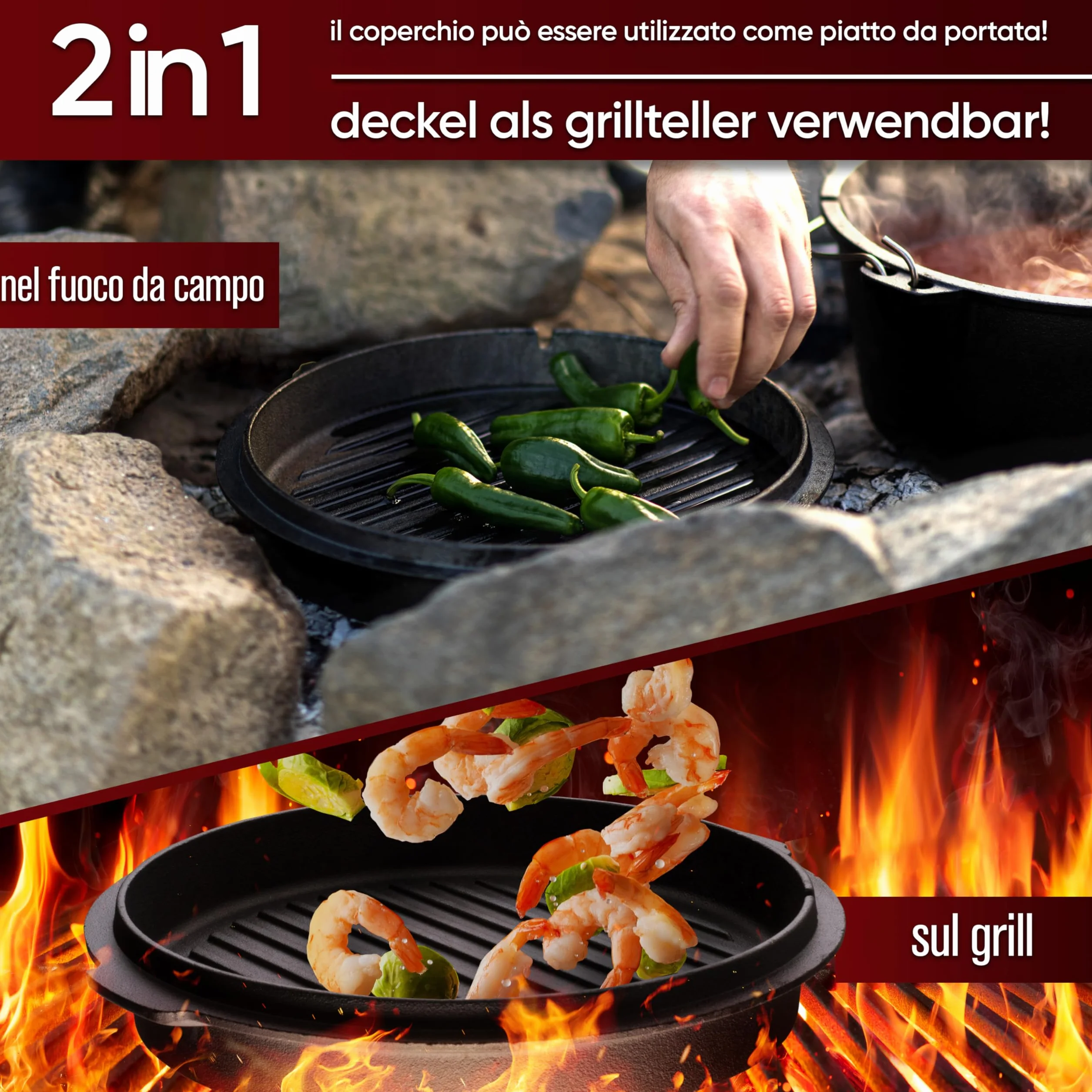 GUSSKÖNIG Forno olandese [4,5 l] – pentola bruciata con alzacristallo e piedini