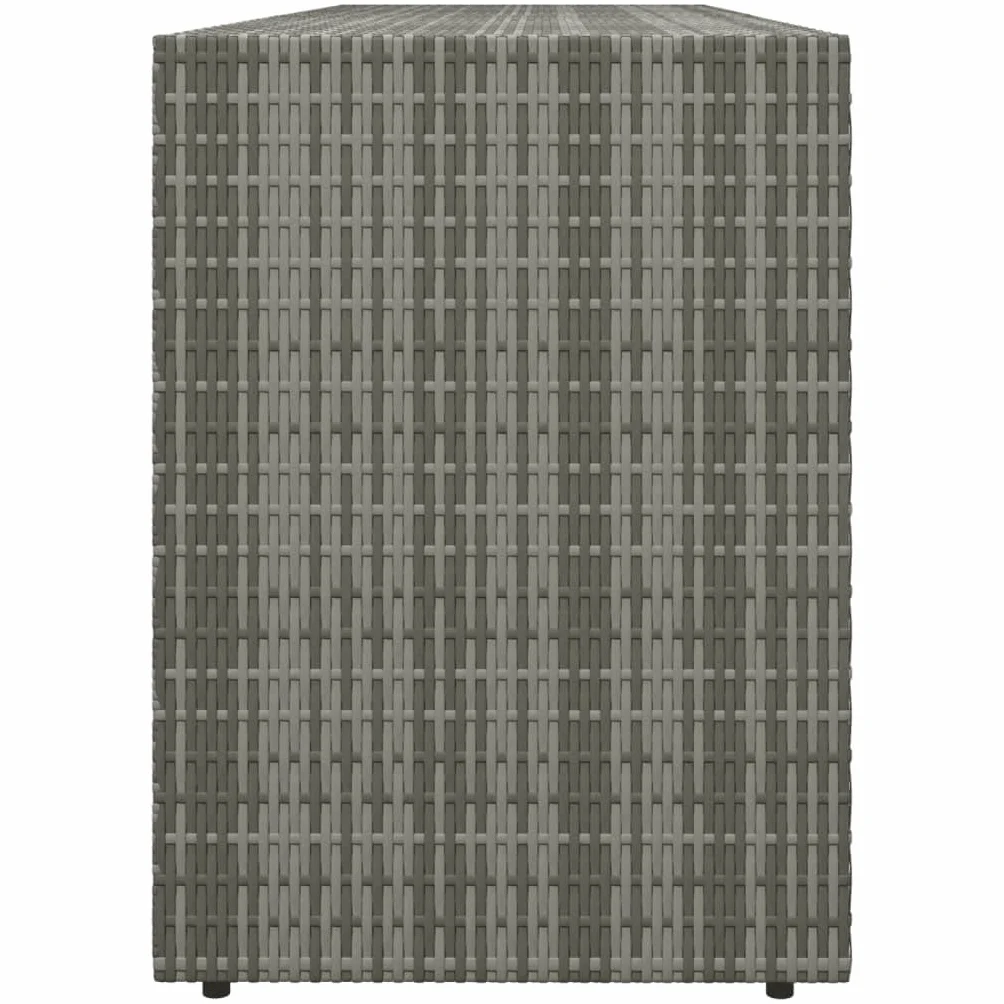 vidaXL Mobile Portaoggetti da Giardino Grigio 198x55,5x80cm Polyrattan