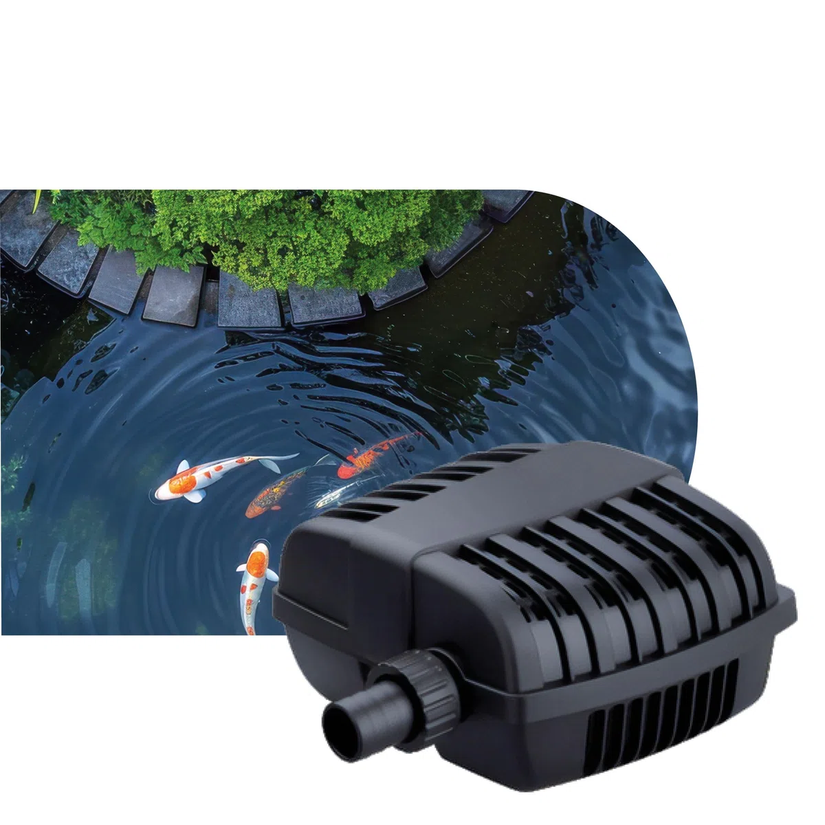 AQPOND Flux Pompa per Laghetto e Fontane da Giardino – Pompa Sommergibile ad Alta Portata per Cascate, Ruscelli e Filtri Laghetto – Design Compatto con Cavo Lungo 5 metri 3000lt/h