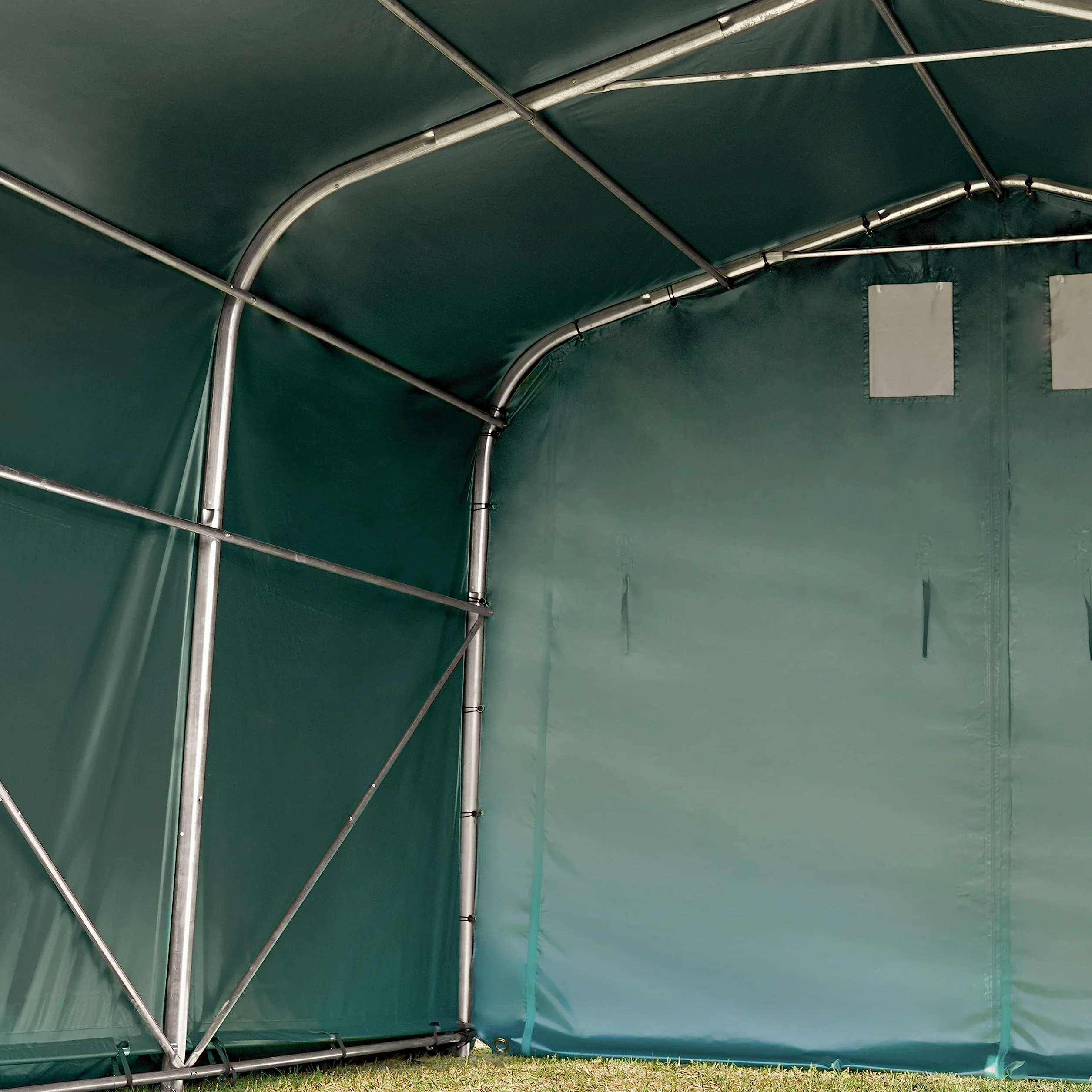 TOOLPORT Tenda da pascolo 4x4 m PVC 850 N verde, Riparo, Sottofondo morbido