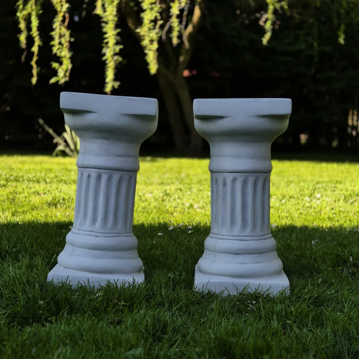 FABRIQ Colonna dorica pietra grigio anticato 39 cm 18x18 cm dekoracja ogrodowa odporna na warunki atmosferyczne