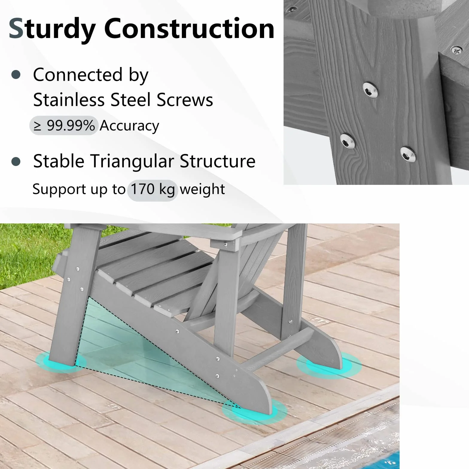 GIANTEX Poltrona Adirondack in Legno, Grande Sedia Lounge per Patio con Portabicchieri Integrato, Struttura Resistente alle Intemperie, Modello da Esterno per Giardino e Terrazzo, 85 x 77 x 94 cm