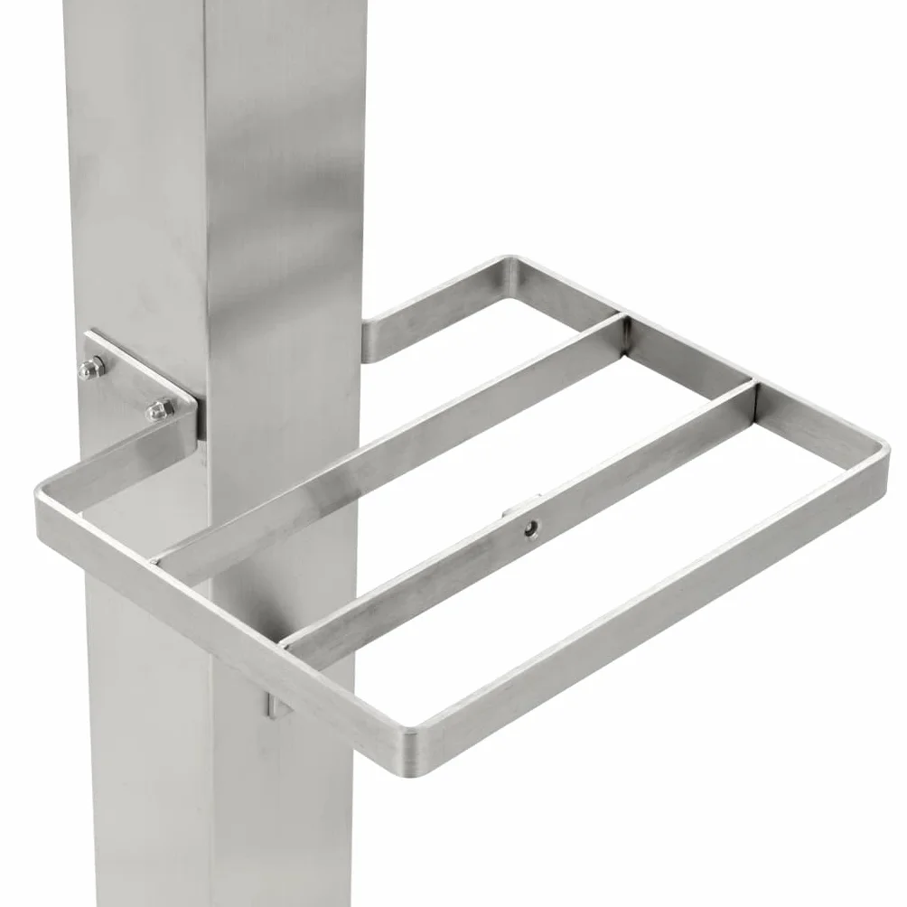 vidaXL Fontanella a Colonna Acciaio Inox 95 cm Quadrata Irrigazione Giardino