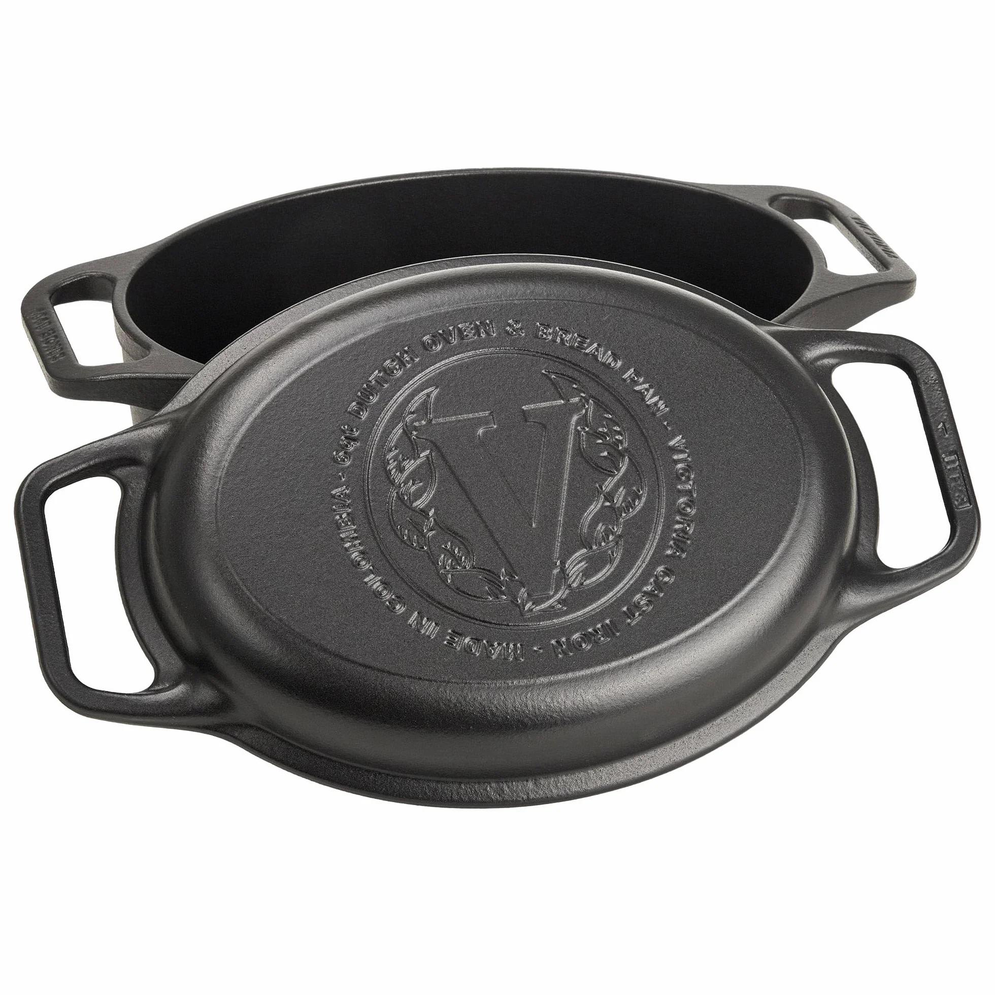 Victoria Forno Olandese, Pentola et Padella Induzione Ghisa Smaltata 31 cm Ovale, Cocotte 5,7L, Senza PTFE né PFOA, Adatta per Fuoco, Barbecue, Forno, Vetroceramica, Gas