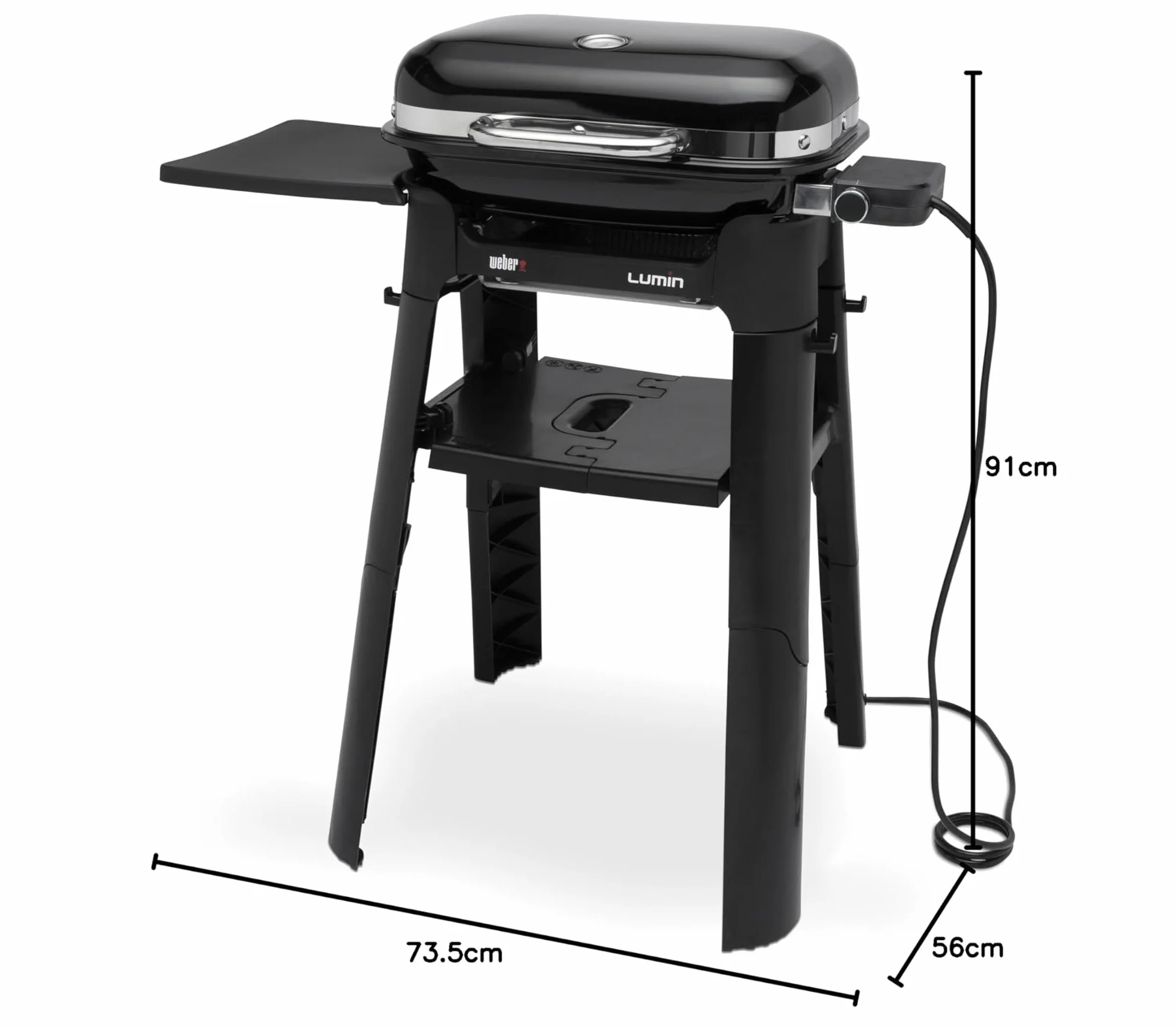 Weber Lumin Compact Barbecue Elettrico con Stand 43x32cm 315°C Nero